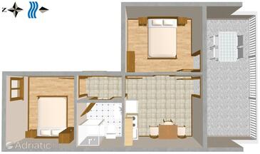 Duće, Plan dans l’hébergement en type apartment, WiFi.