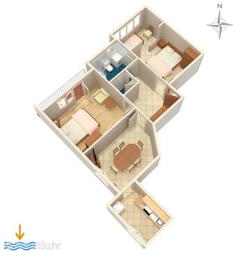 Omiš, Plan in the apartment, WiFi.