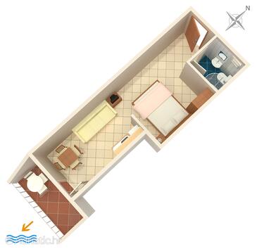 Plan Komarna, Plan in the studio-apartment, WIFI.