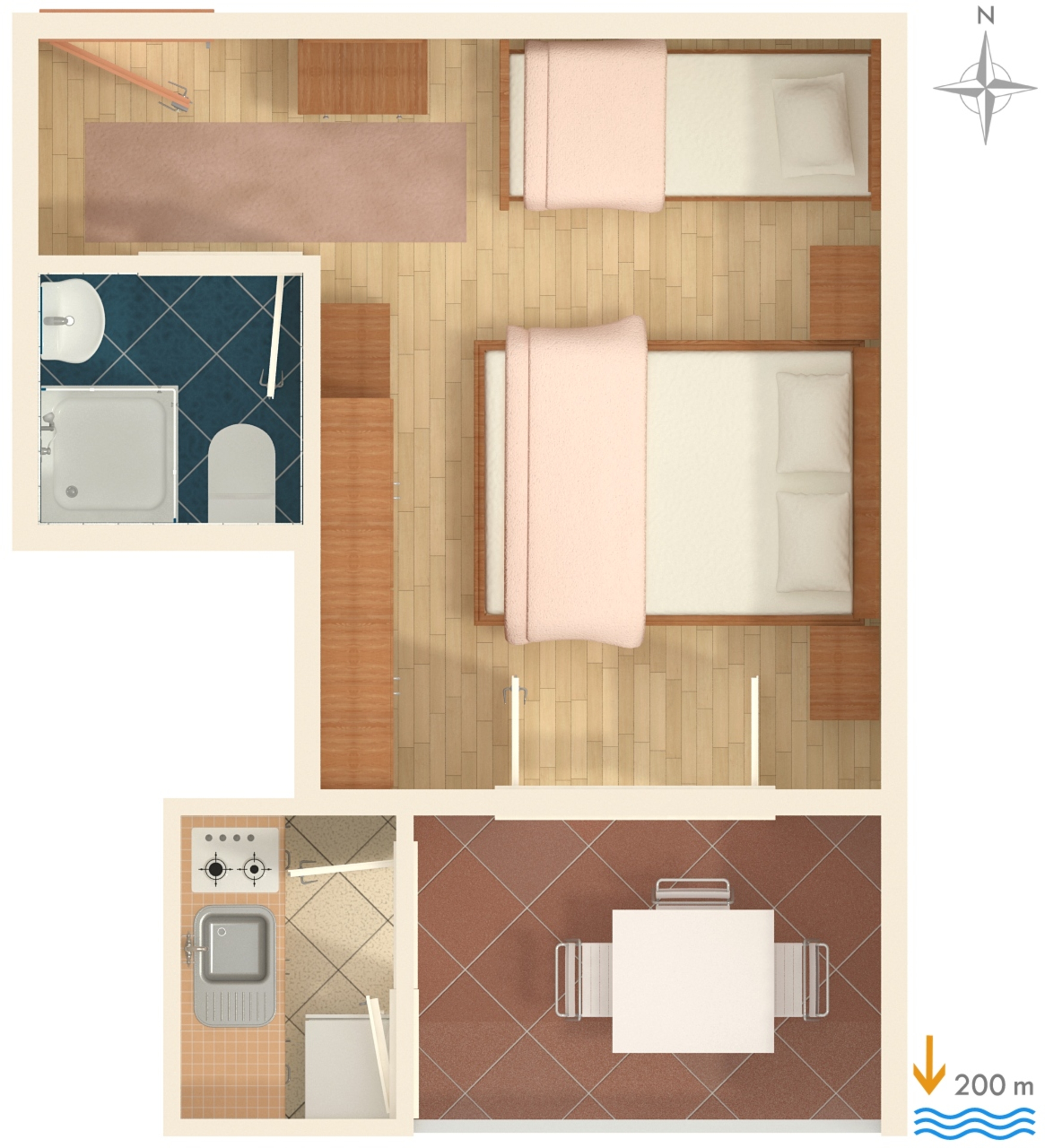 Studio flat with terrace Omiš  AS-a