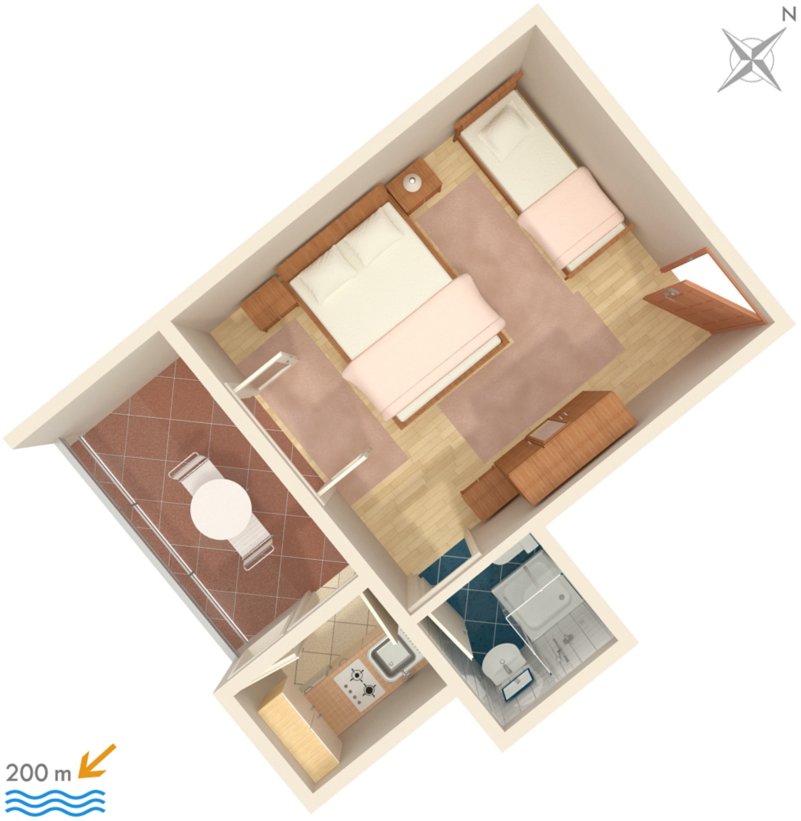 Studio flat with terrace Omiš  AS-b