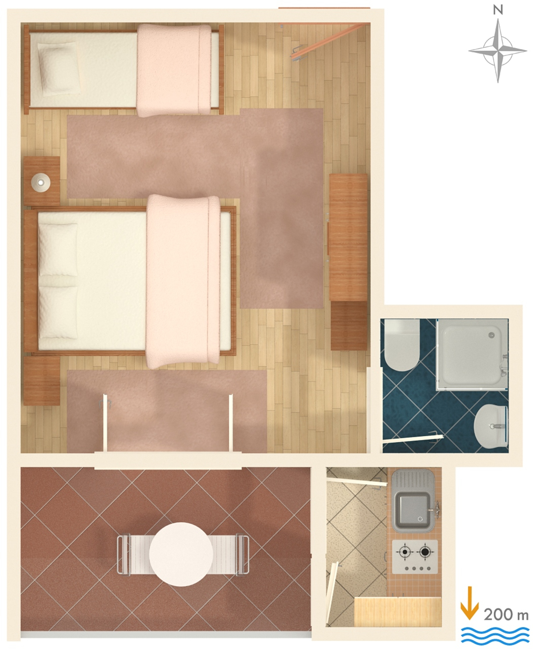 Studio flat with terrace Omiš  AS-b