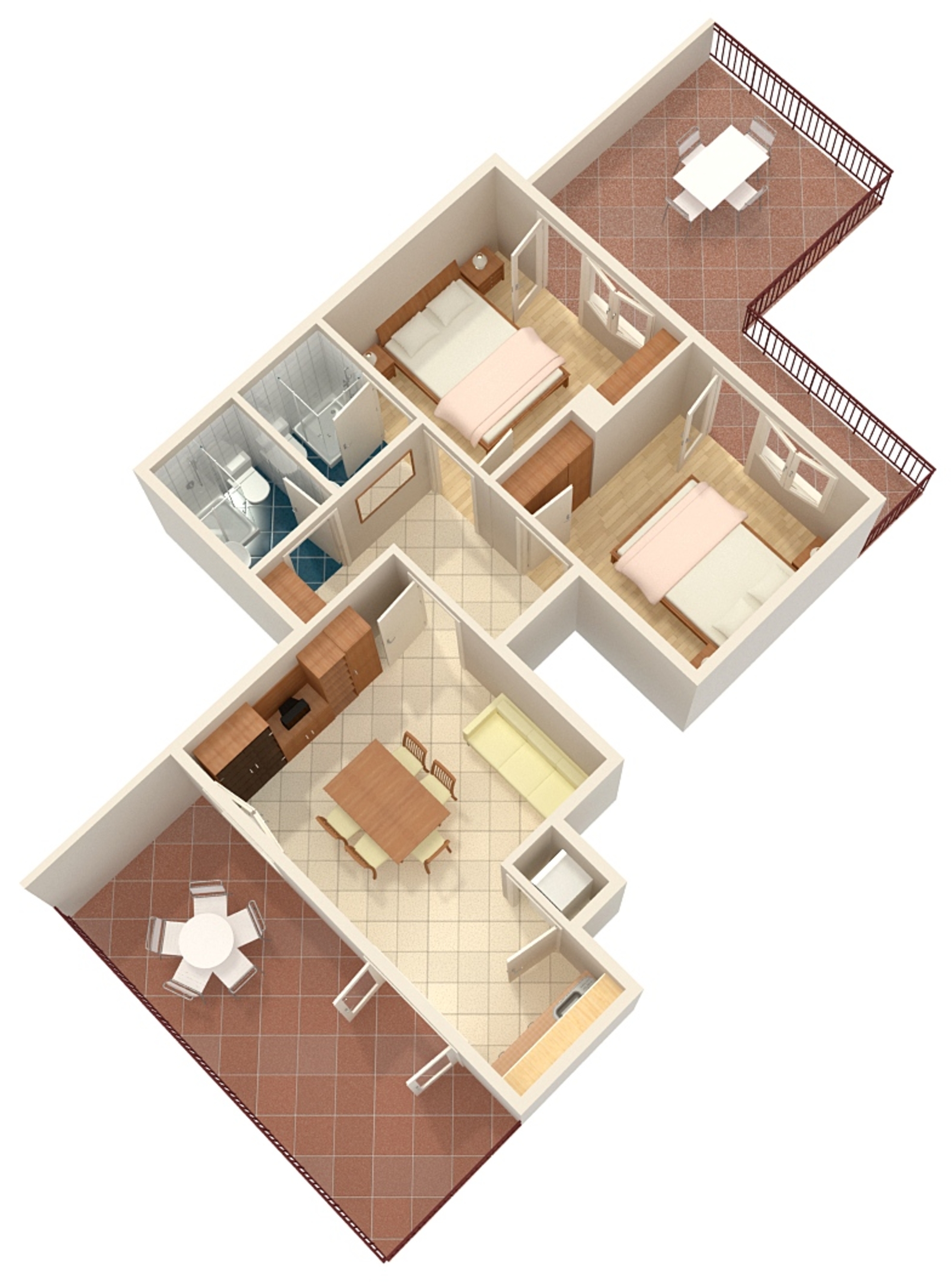 Two bedroom apartment with terrace and sea view Orebić, Pelješac  A-b