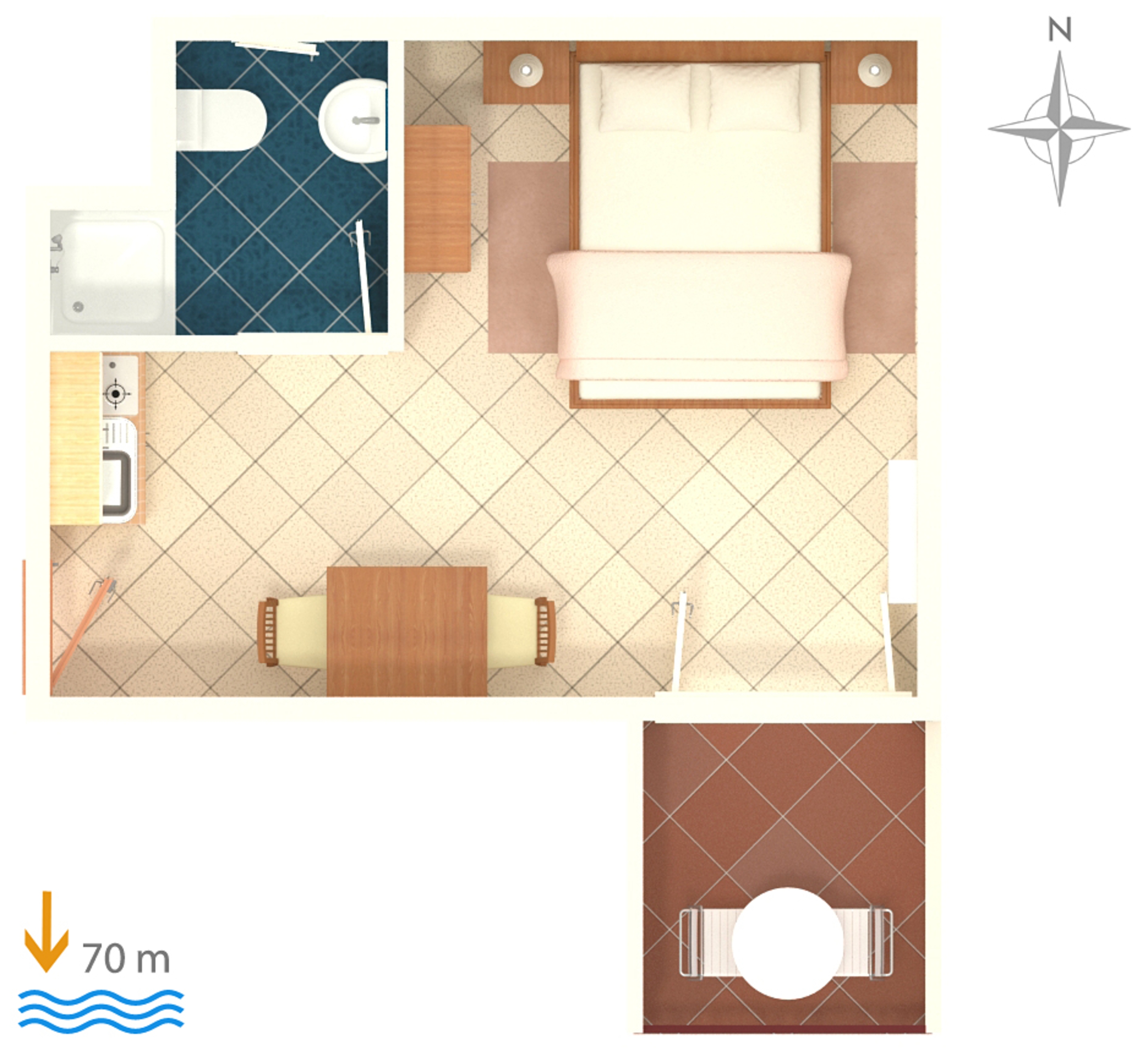 Studio flat near beach Pisak, Omiš  AS-c
