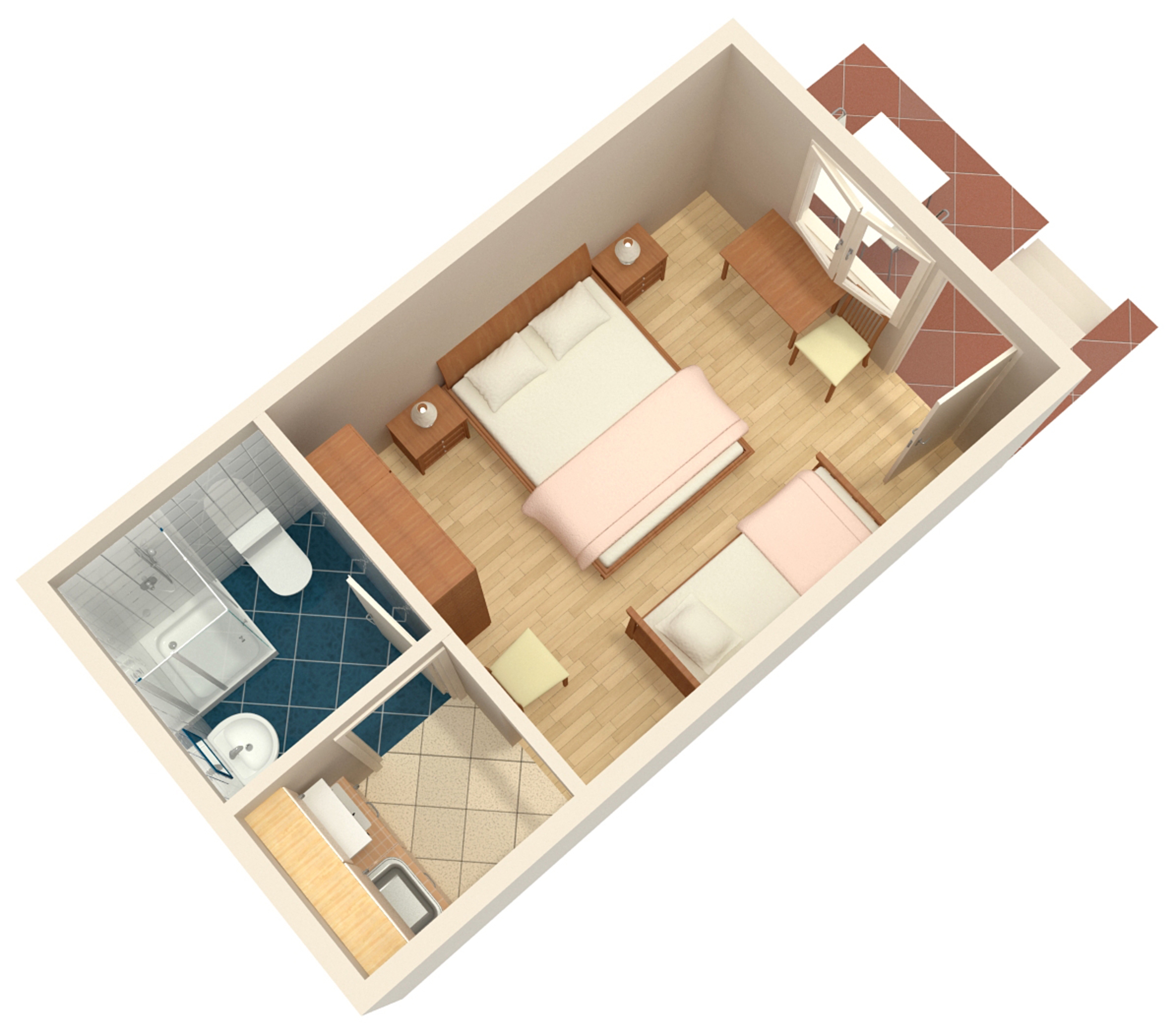 Studio flat with terrace and sea view Brela, Makarska  AS-b