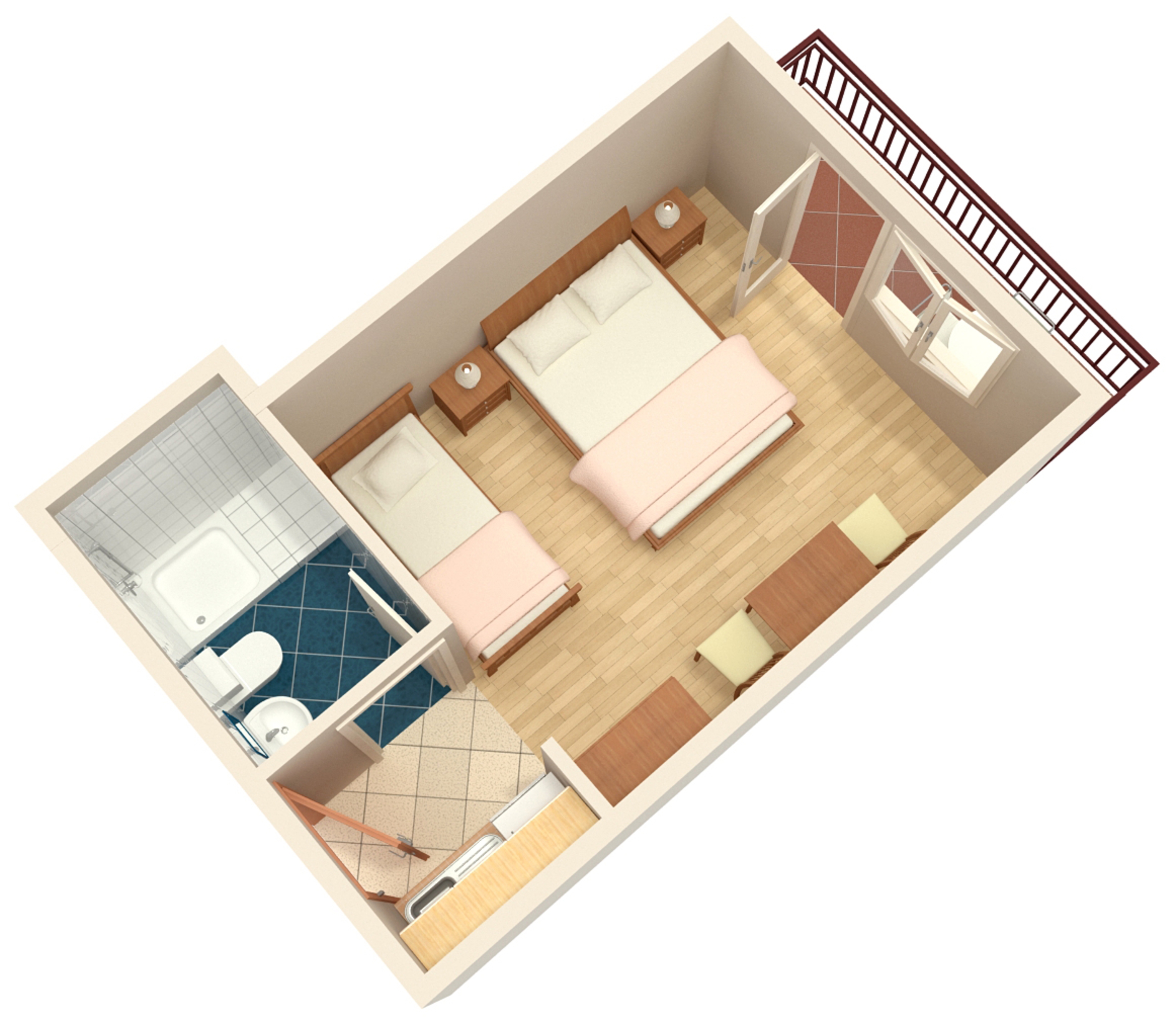 Studio flat with balcony and sea view Brela, Makarska  AS-e
