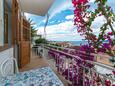 Brela, Balcon dans l’hébergement en type room, avec la vue sur la mer et WiFi.