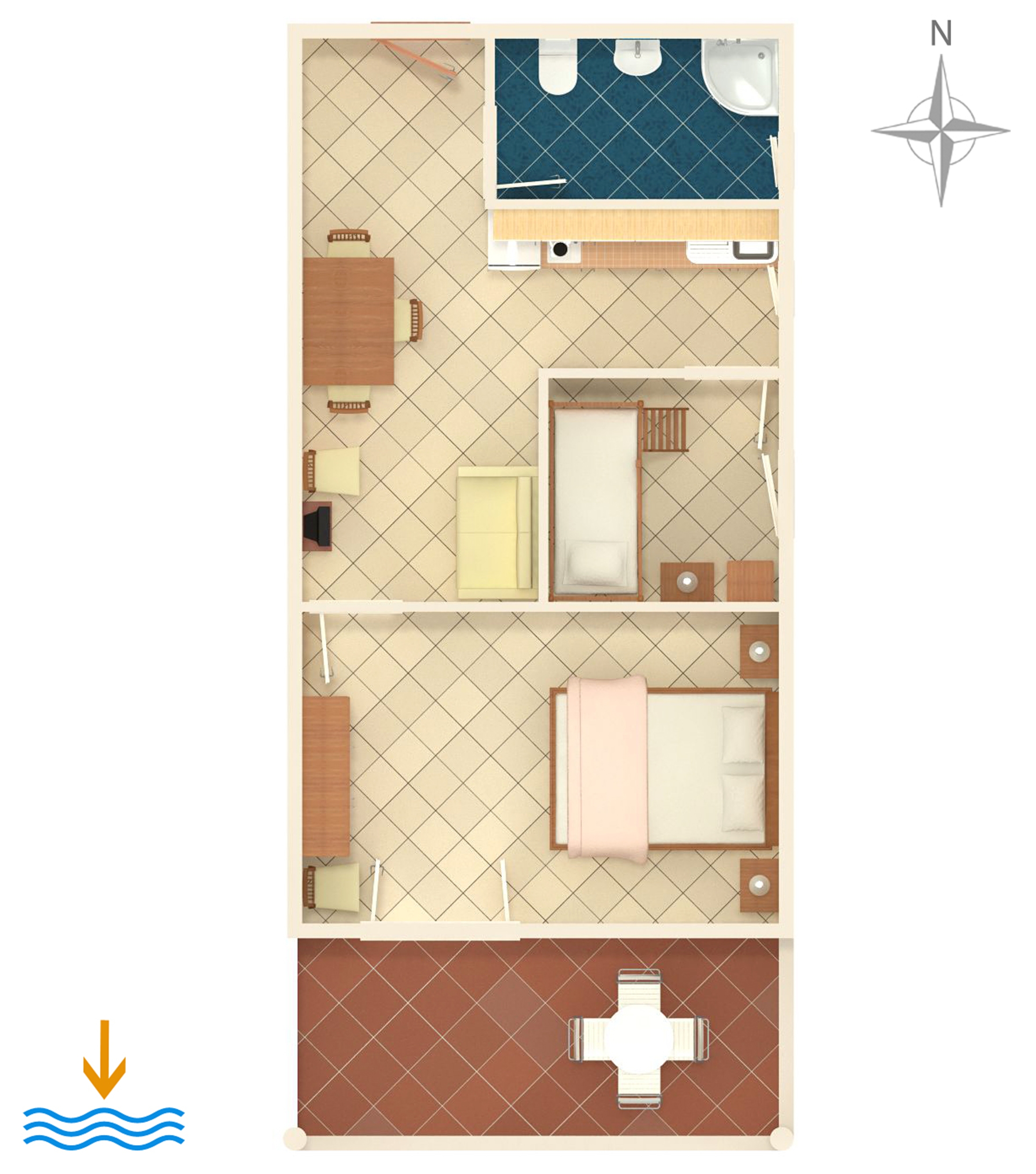 Two bedroom apartment with terrace and sea view Mimice, Omiš  A-c