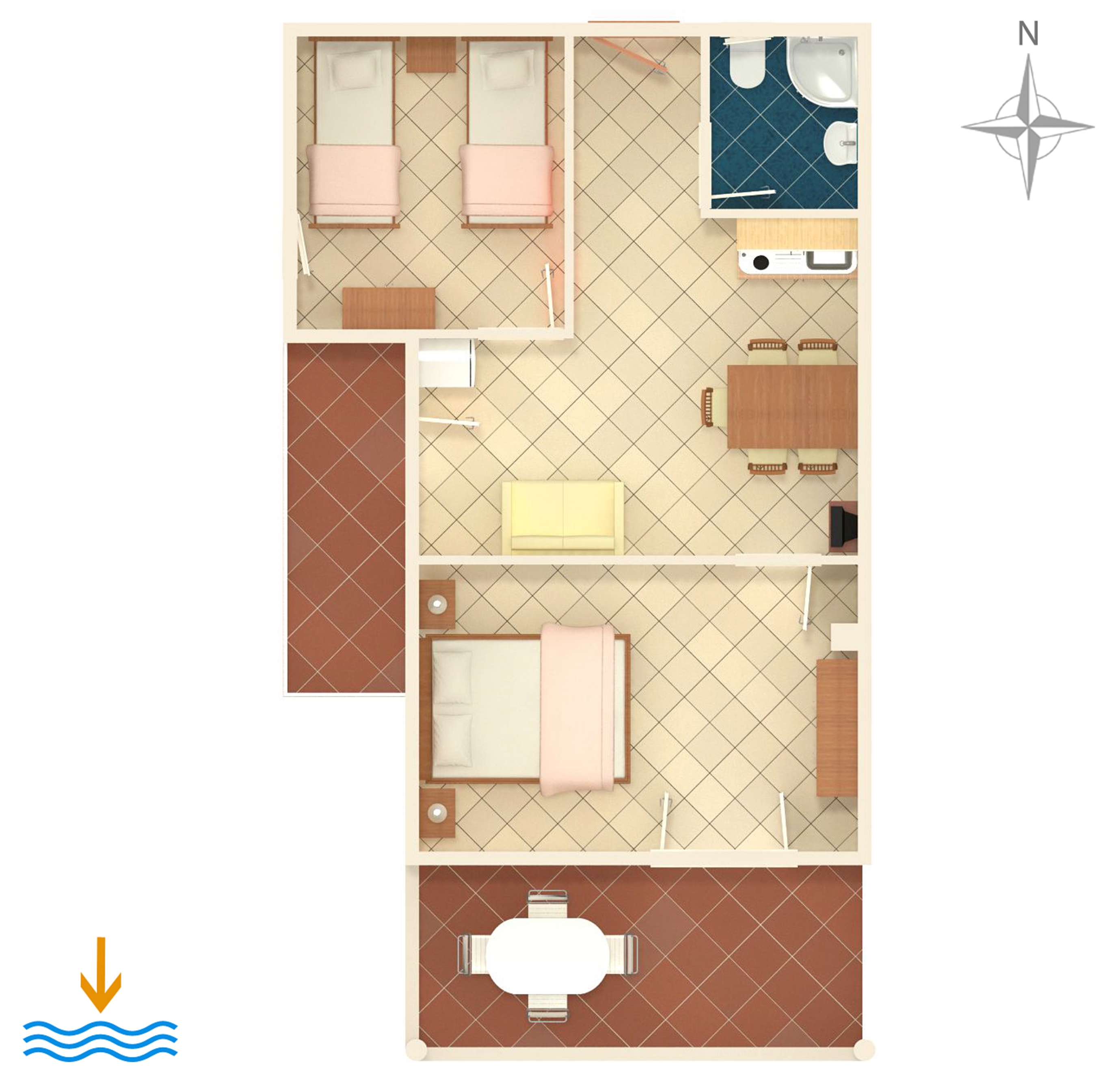 Two bedroom apartment with terrace and sea view Mimice, Omiš  A-d