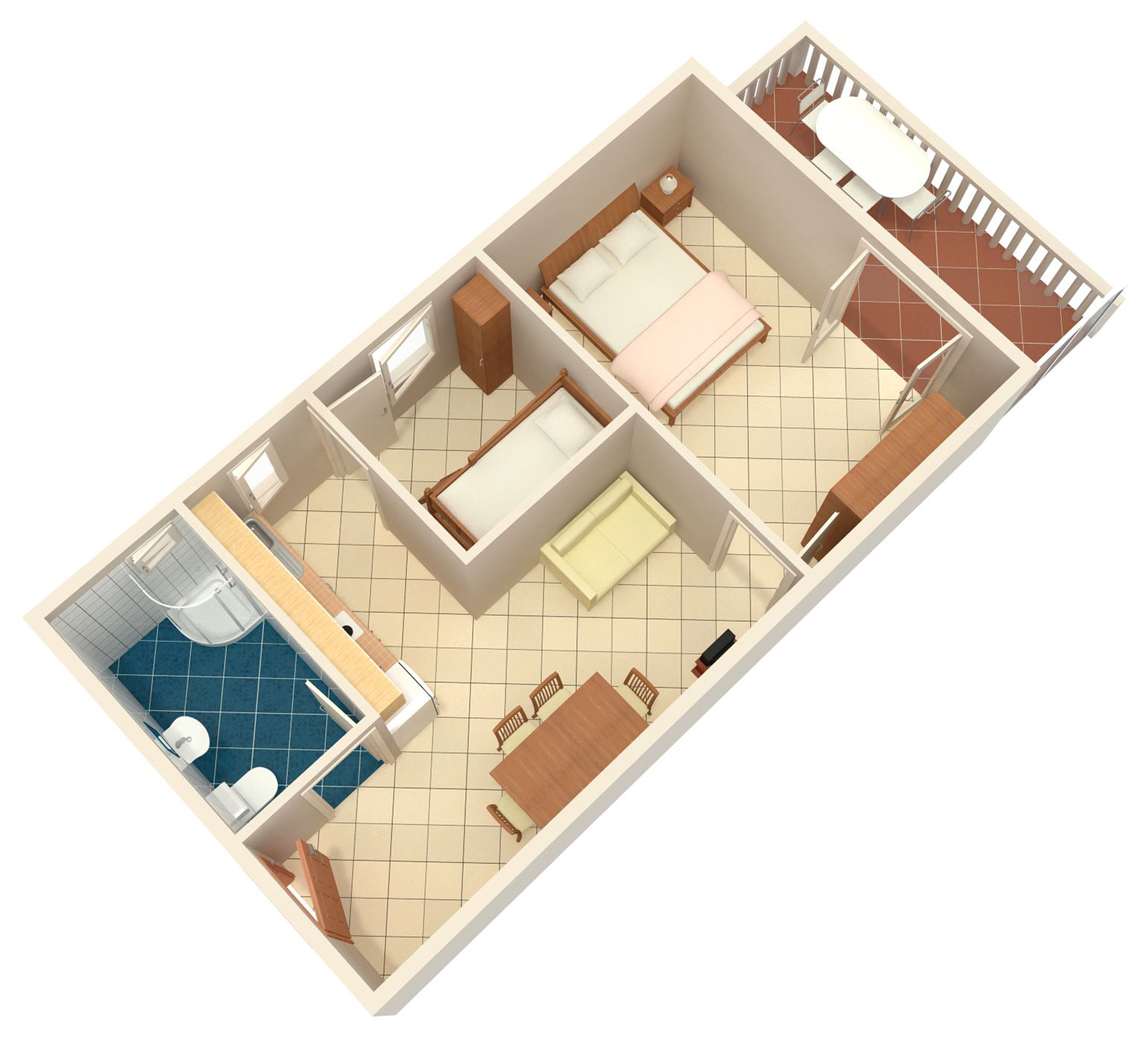 Two bedroom apartment with terrace and sea view Mimice, Omiš  A-e