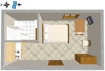 Plan Omiš, Plan in the studio-apartment, WIFI.