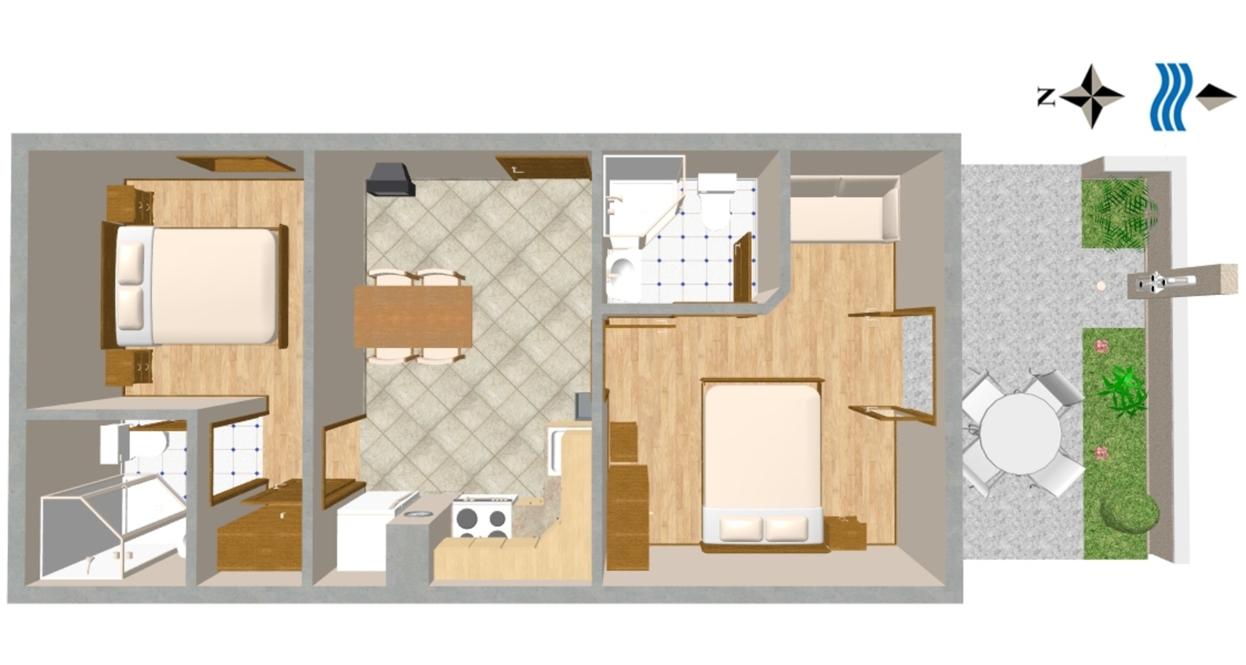 Two bedroom apartment with terrace and sea view Stanići, Omiš  A-a