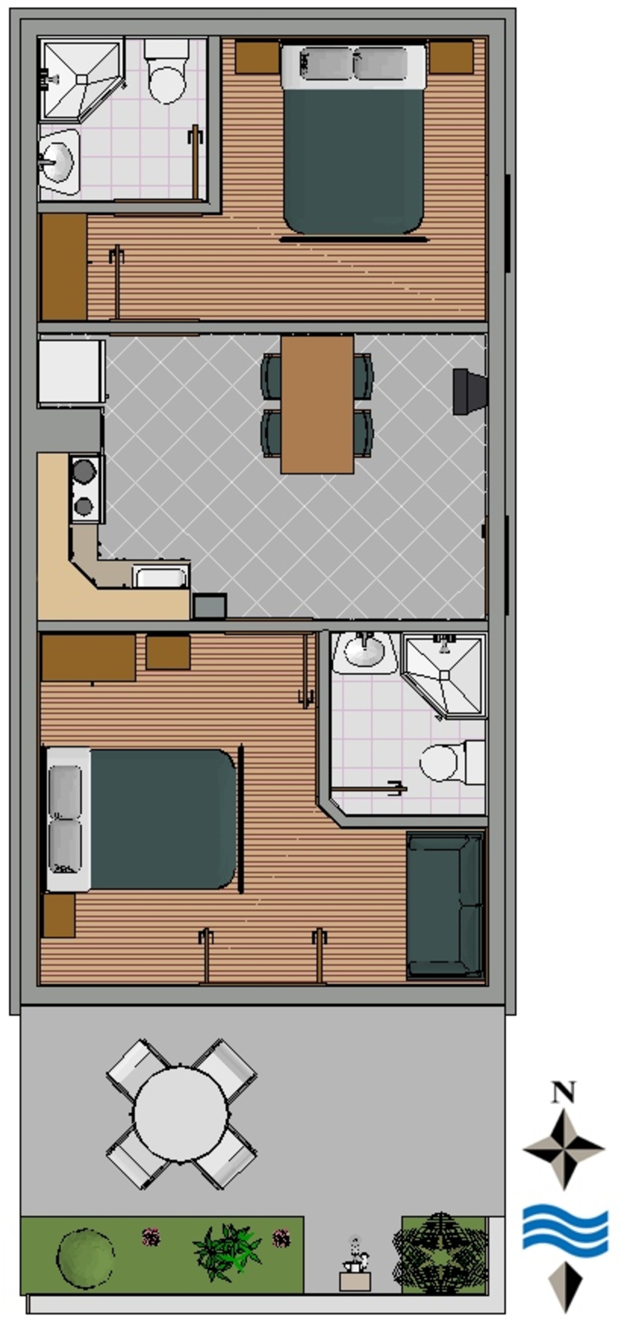 Two bedroom apartment with terrace and sea view Stanići, Omiš  A-a