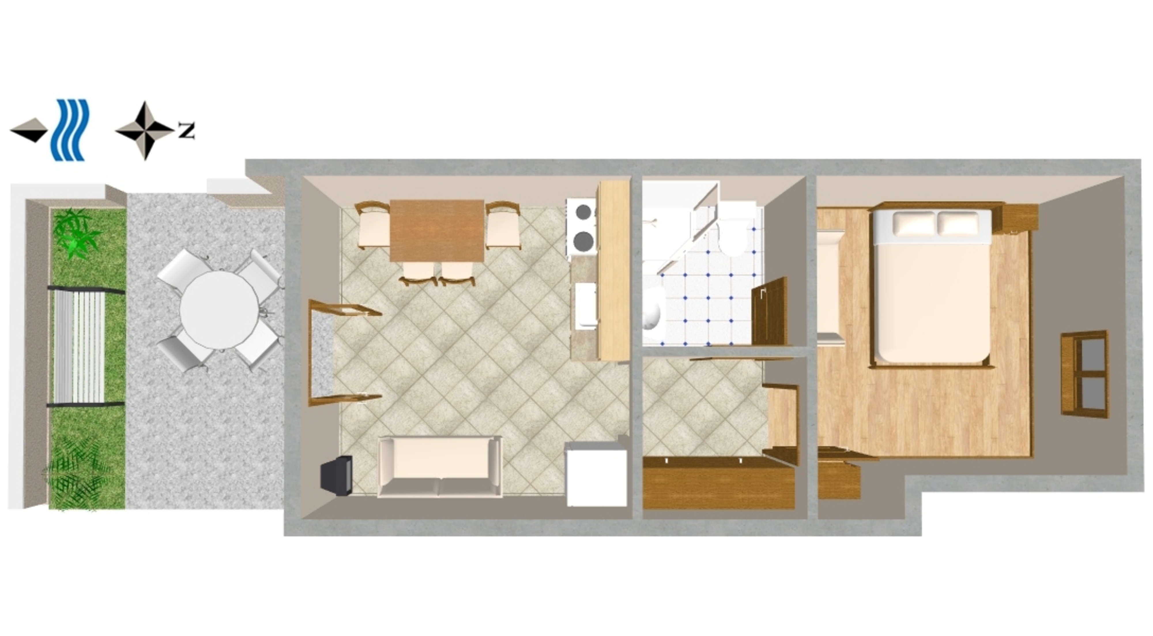 One bedroom apartment with terrace and sea view Stanići, Omiš  A-b