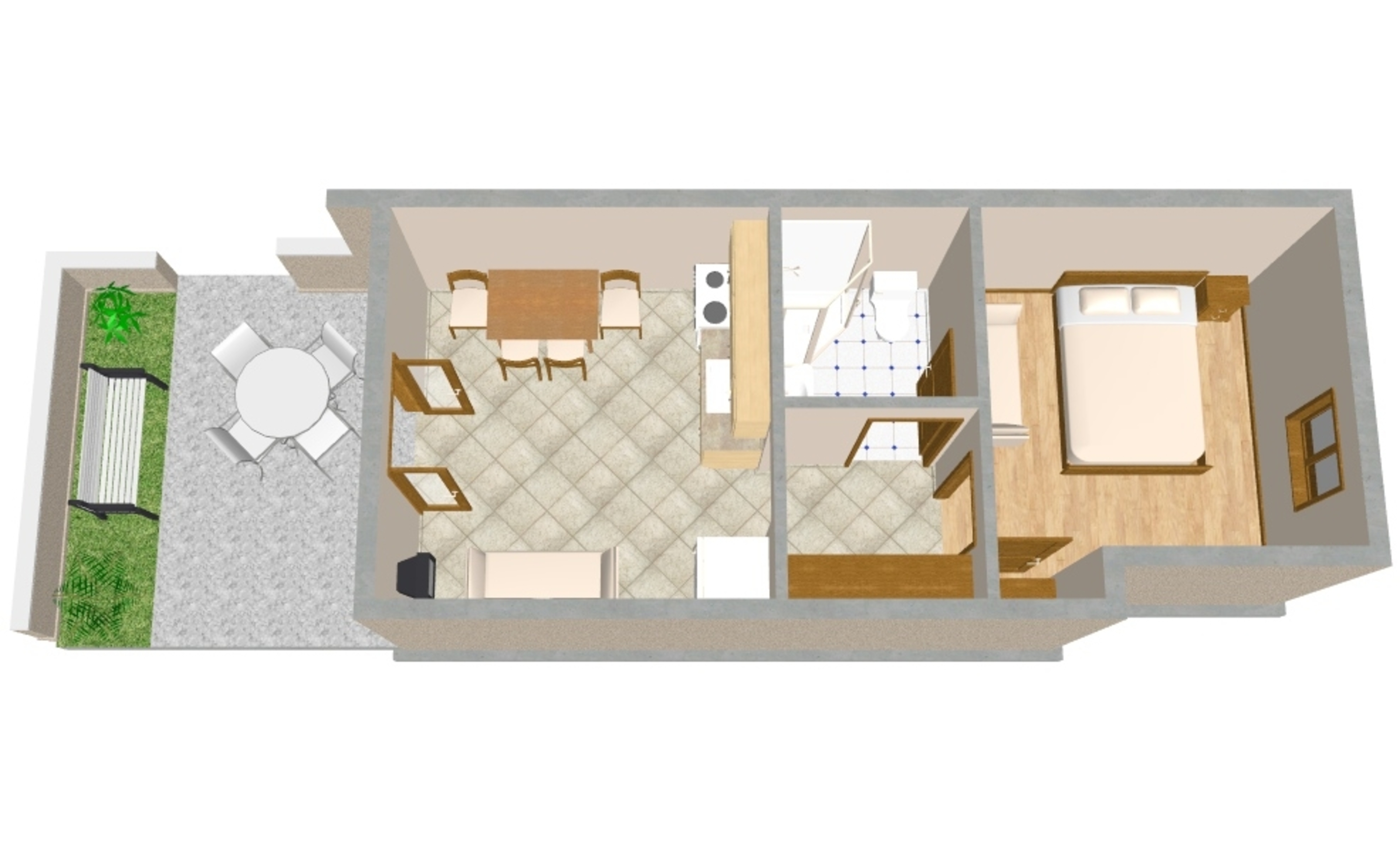 One bedroom apartment with terrace and sea view Stanići, Omiš  A-b