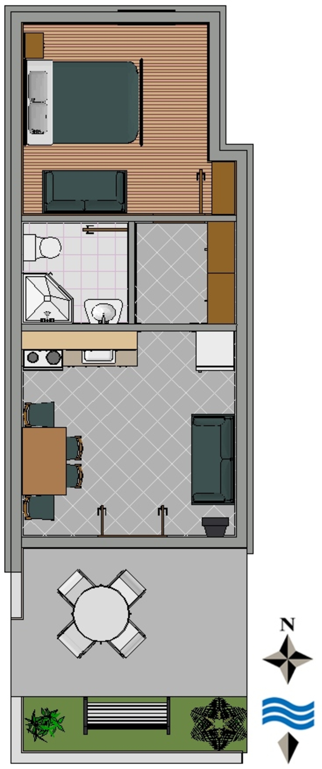 One bedroom apartment with terrace and sea view Stanići, Omiš  A-b