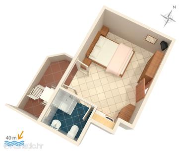 Plan Duće, Plan in the studio-apartment.
