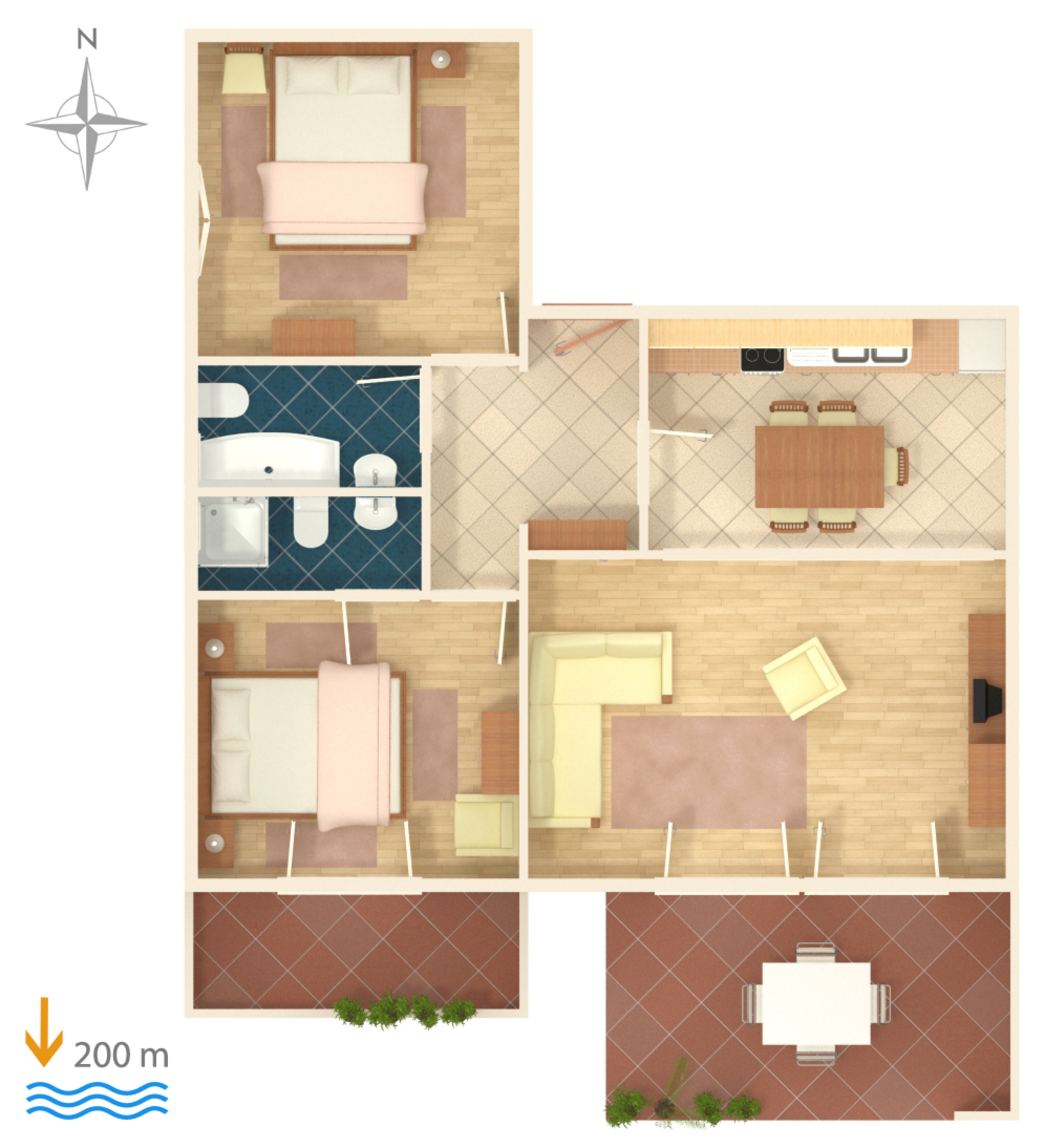 Two bedroom apartment with terrace Duće, Omiš  A-a