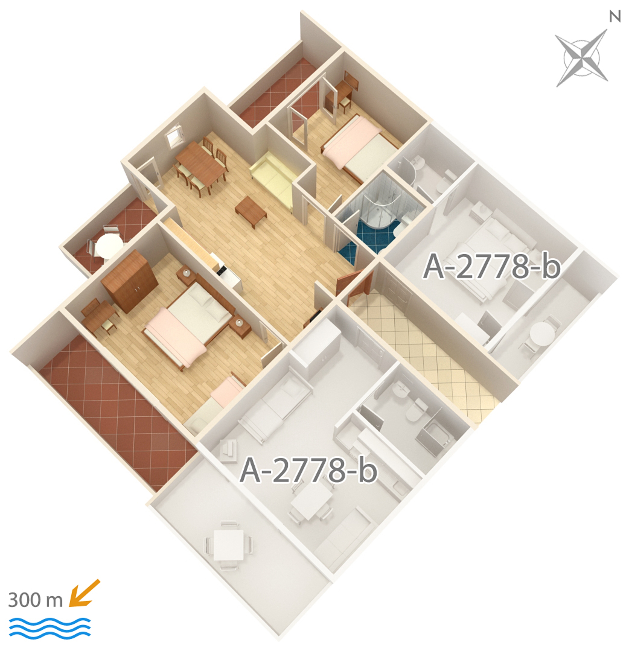 Two bedroom apartment with balcony and sea view Duće, Omiš  A-a