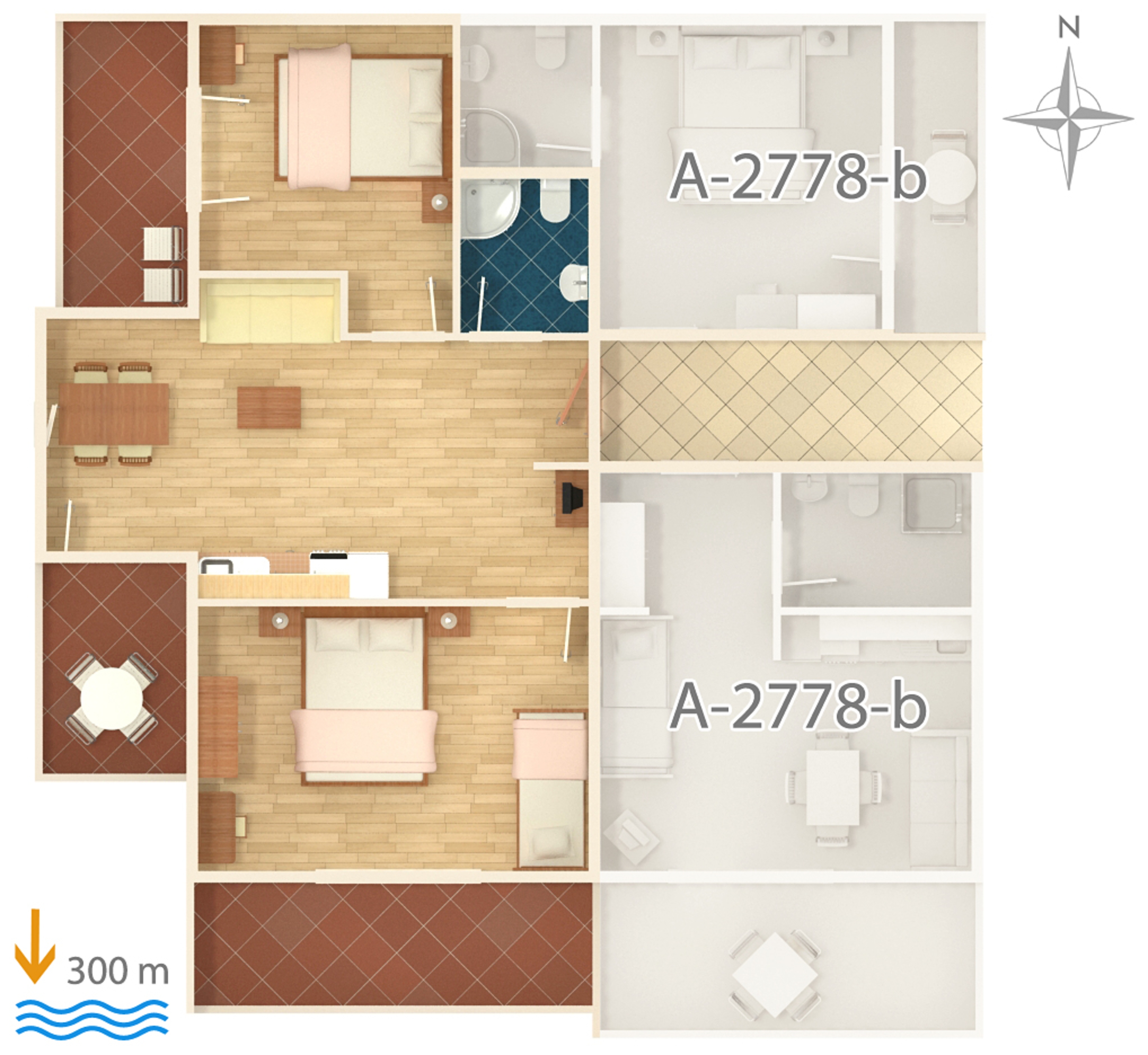 Two bedroom apartment with balcony and sea view Duće, Omiš  A-a