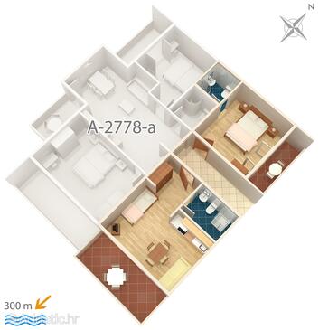 Plan Duće, Plan in the apartment, WIFI.