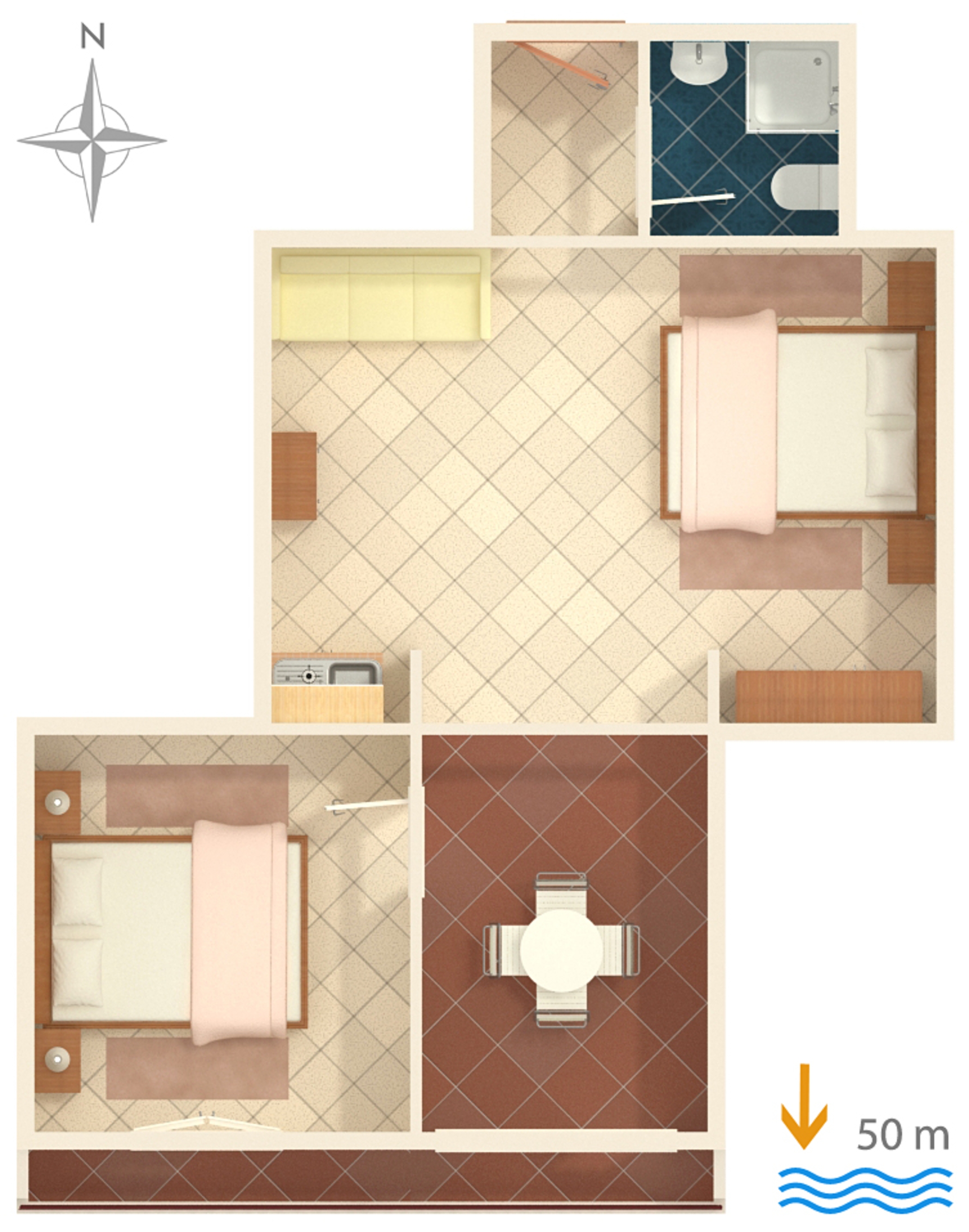 One bedroom apartment near beach Nemira, Omiš  A-e