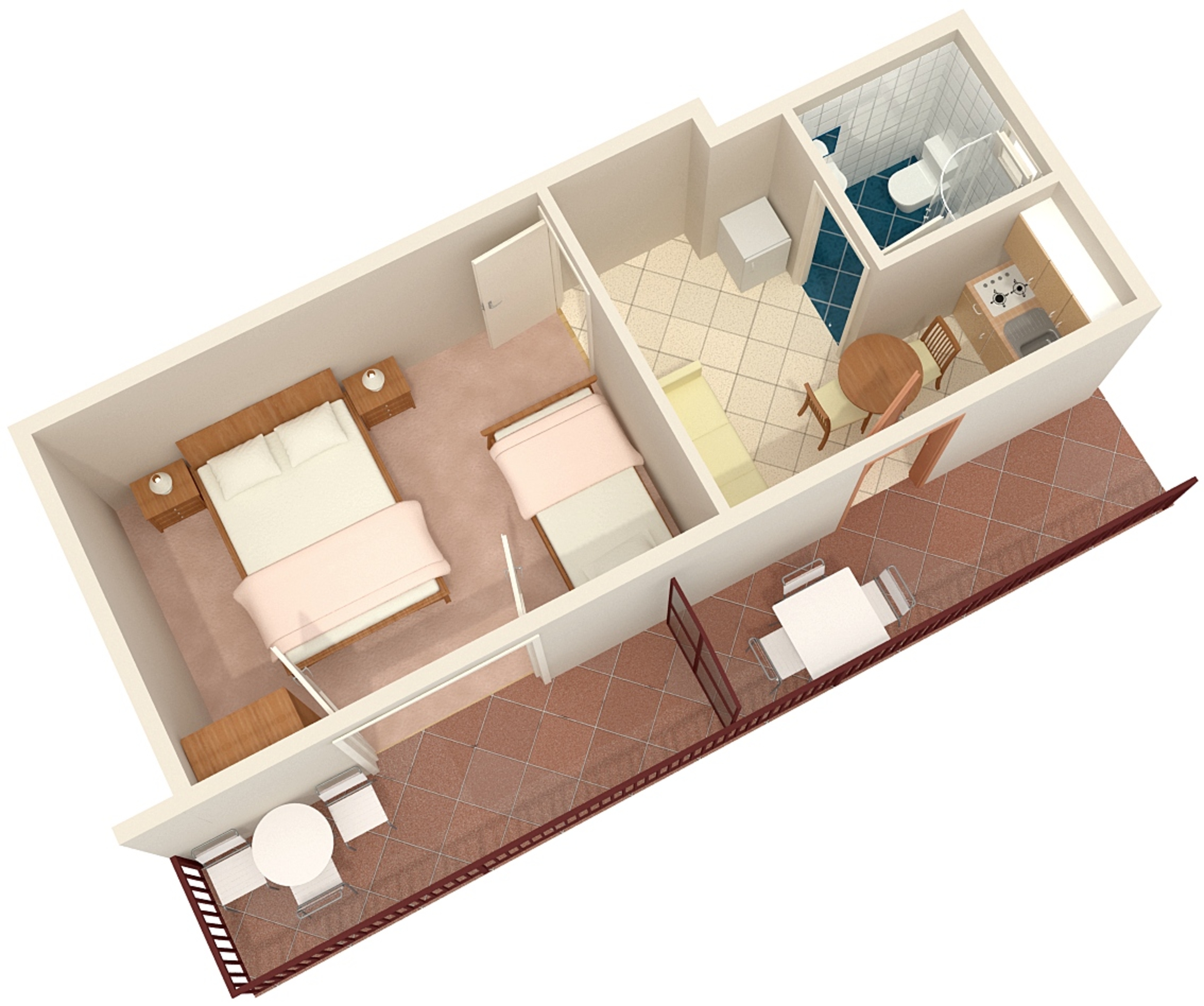 One bedroom apartment with balcony Podaca, Makarska  A-c