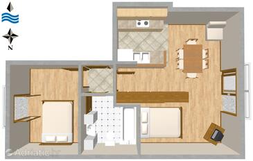 Plan Podgora, Plan in the apartment, WIFI.