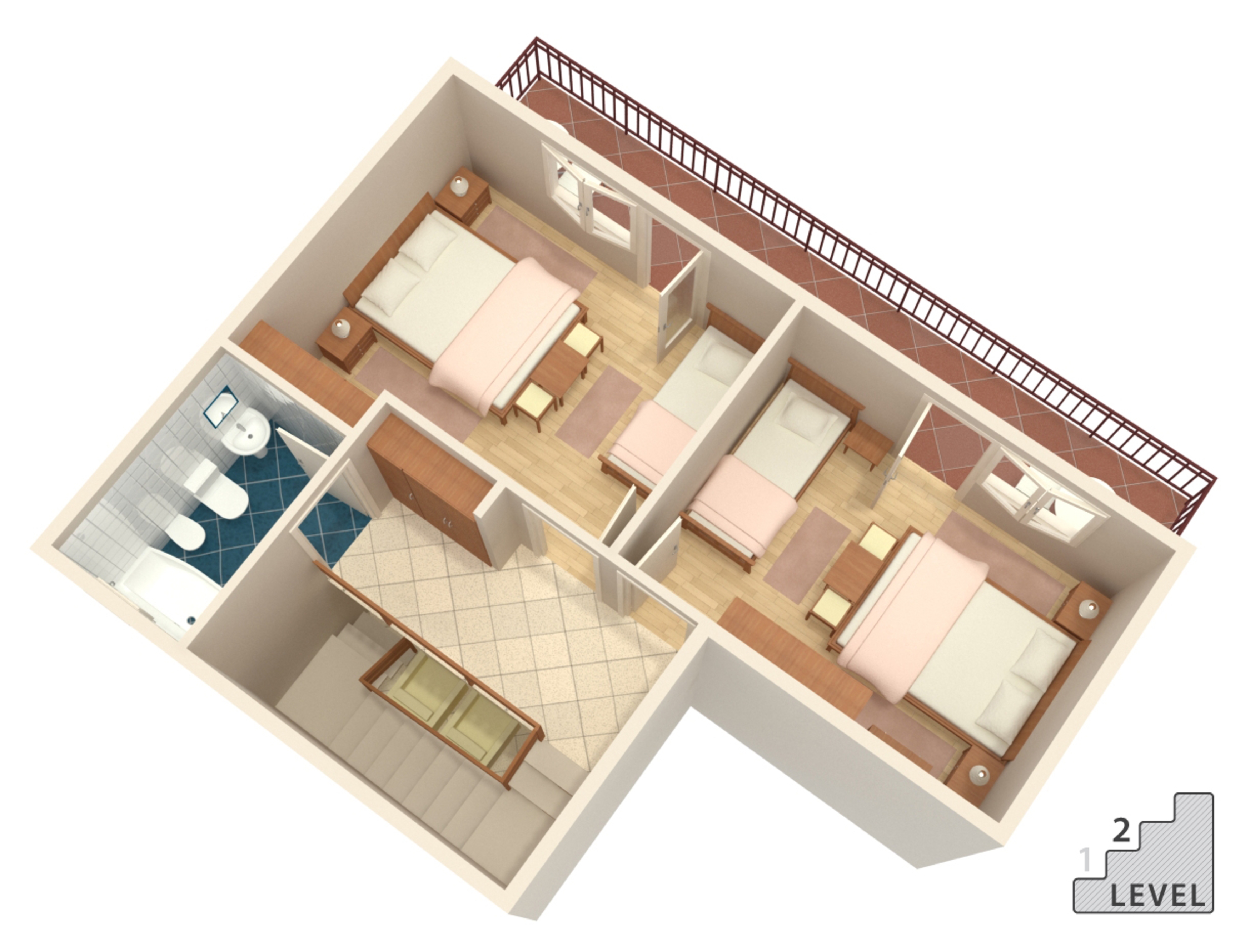 Dvosobni apartman s terasom i pogledom na more Marina, Trogir  A-a