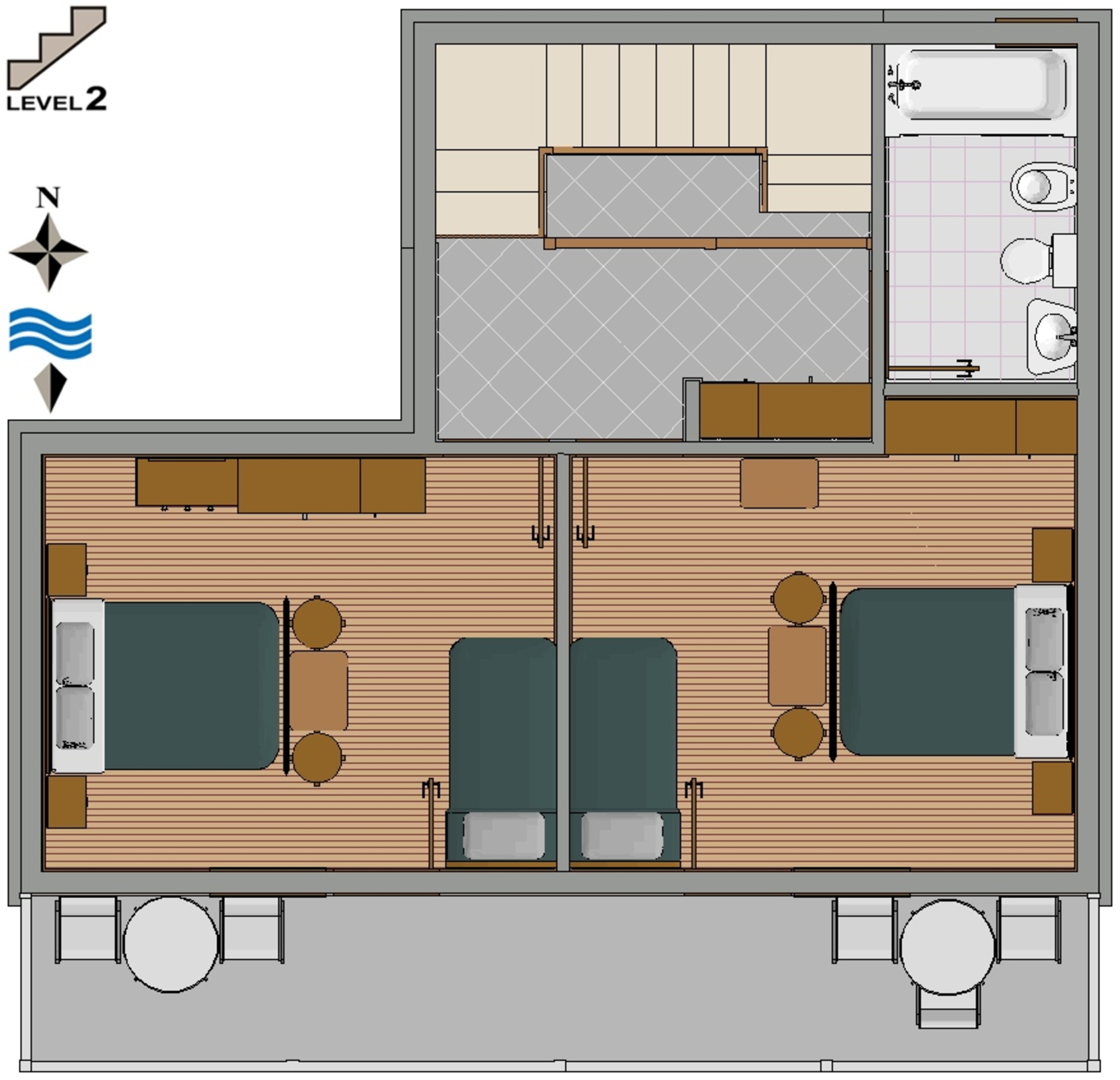 Dvosobni apartman s terasom i pogledom na more Marina, Trogir  A-a