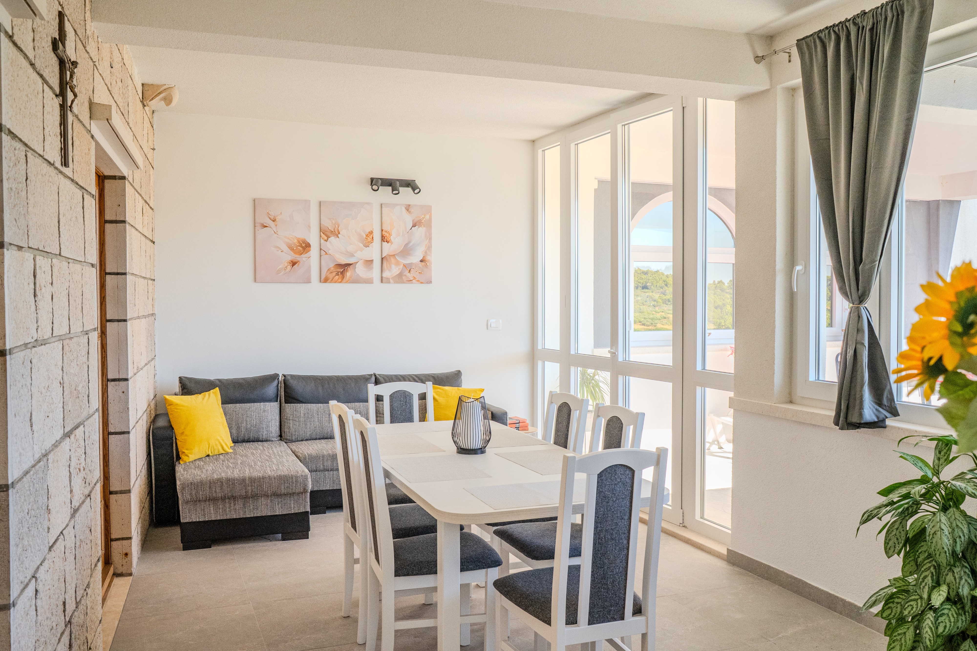 Appartement de deux chambres avec la terrasse et la vue sur le mer Lumbarda, Korcula (A-27912-a)