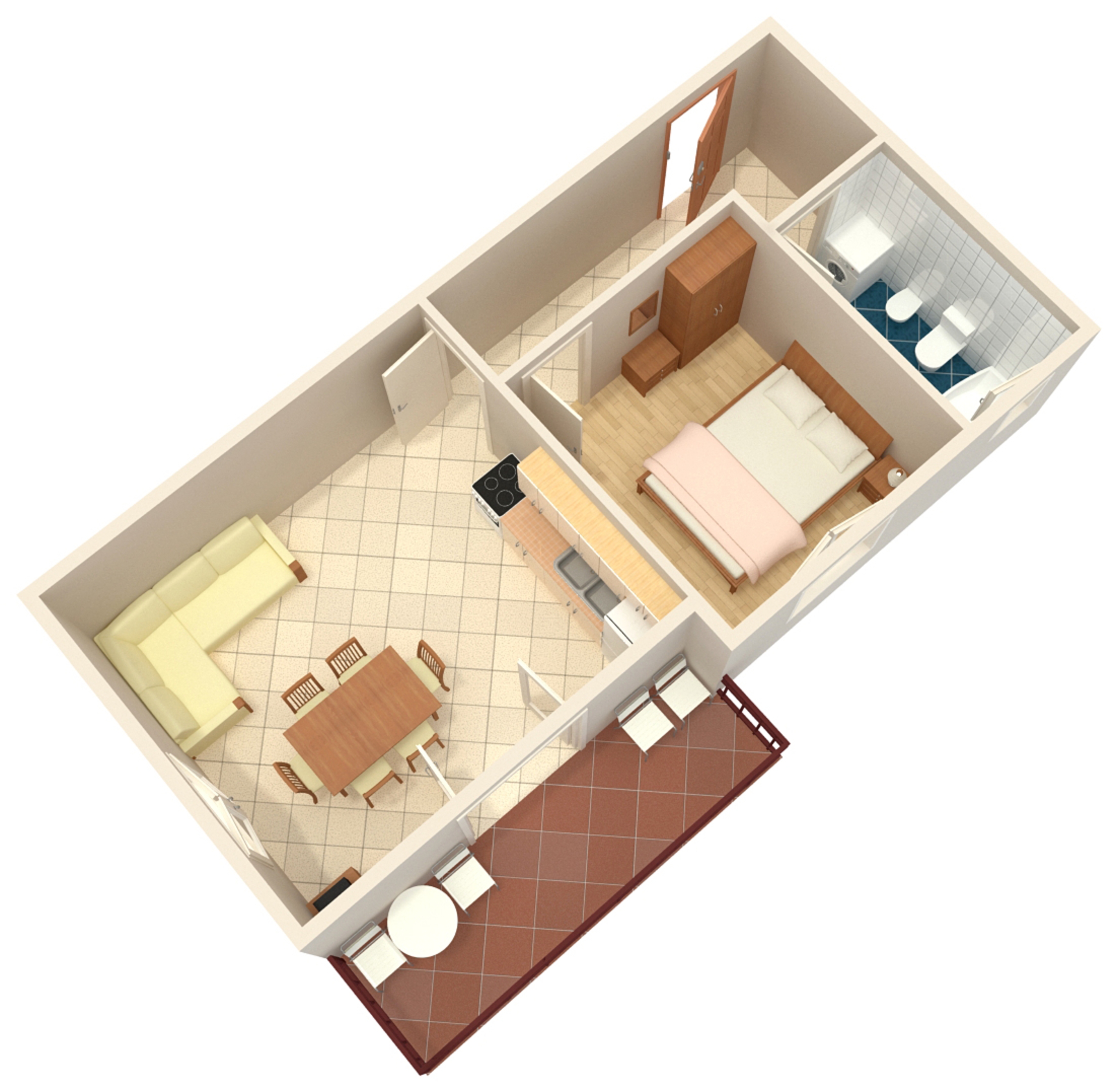 One bedroom apartment with balcony and sea view Rastići, Čiovo  A-b