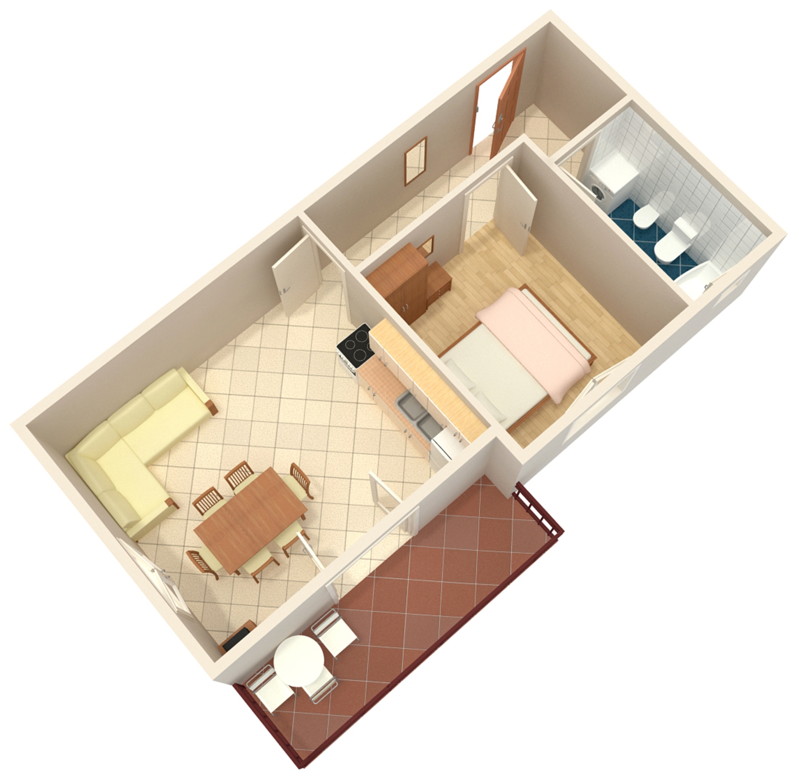 One bedroom apartment with balcony and sea view Rastići, Čiovo  A-c