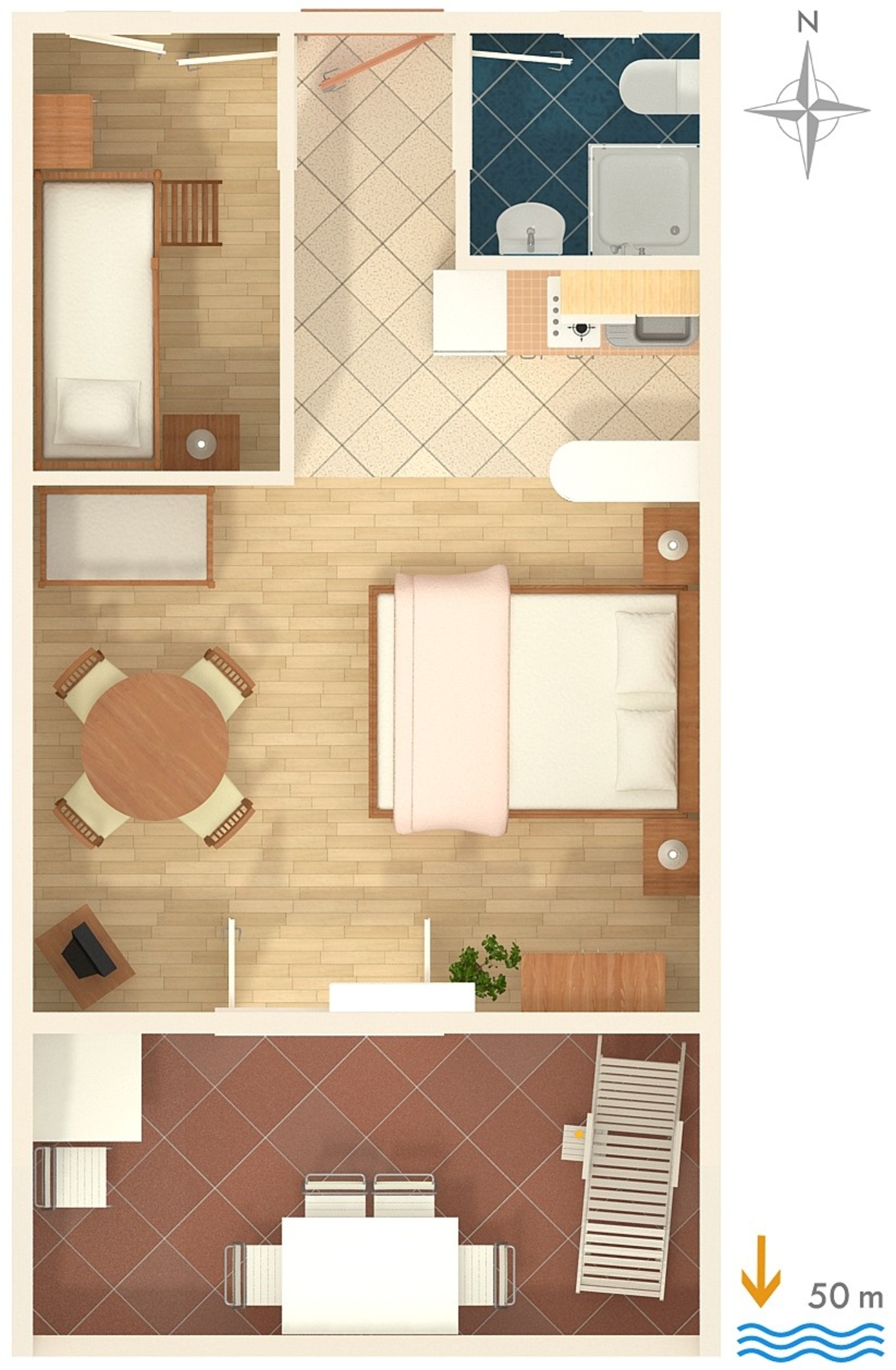 One bedroom apartment near beach Sumpetar, Omiš  A-a