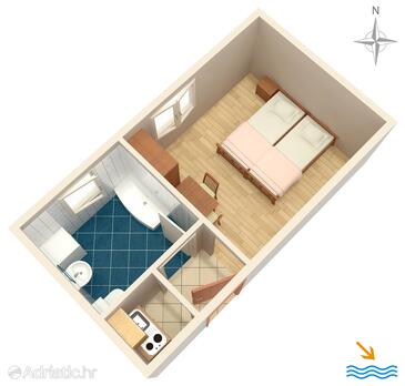 Plan Orij, Plan in the studio-apartment, WIFI.