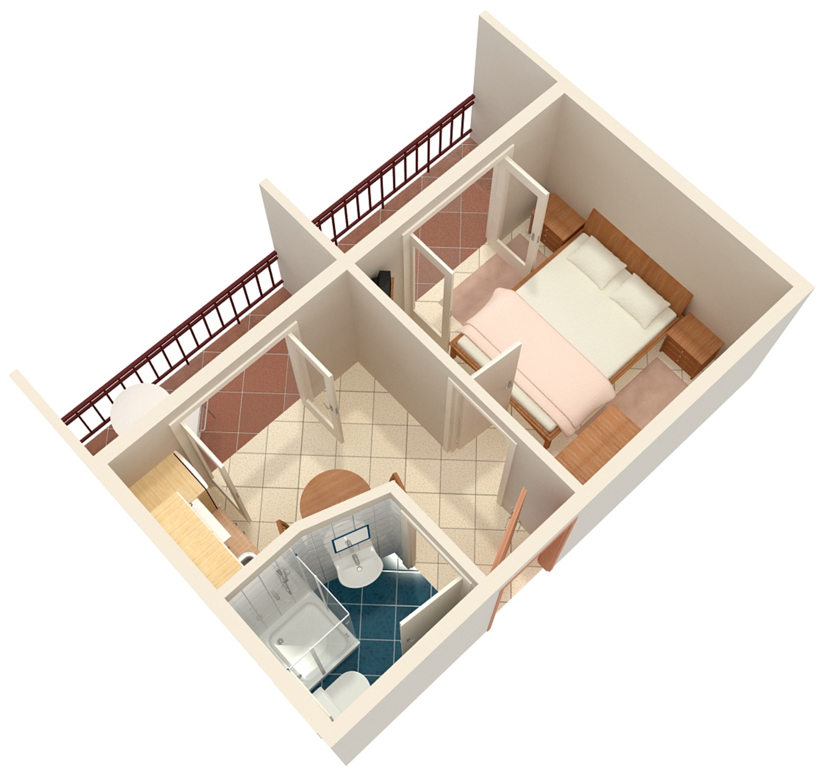 One bedroom apartment with balcony and sea view Stanići, Omiš  A-c