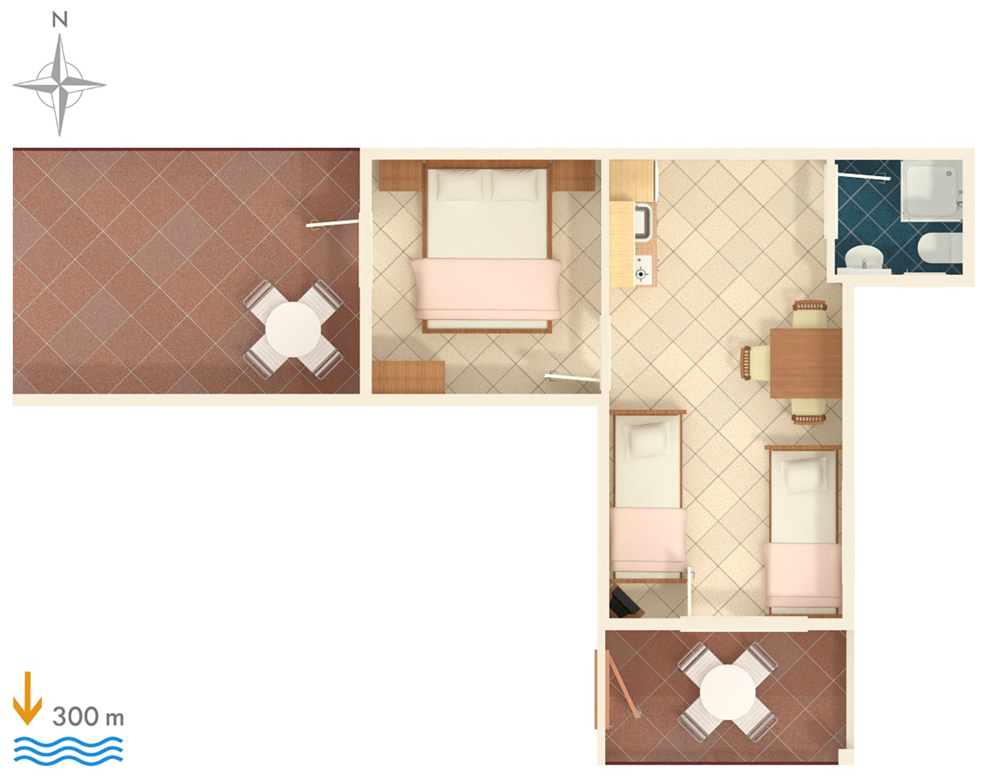 One bedroom apartment with terrace and sea view Stanići, Omiš  A-e