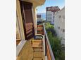 Duće, Balcony in the apartment, with a sea view and WiFi.