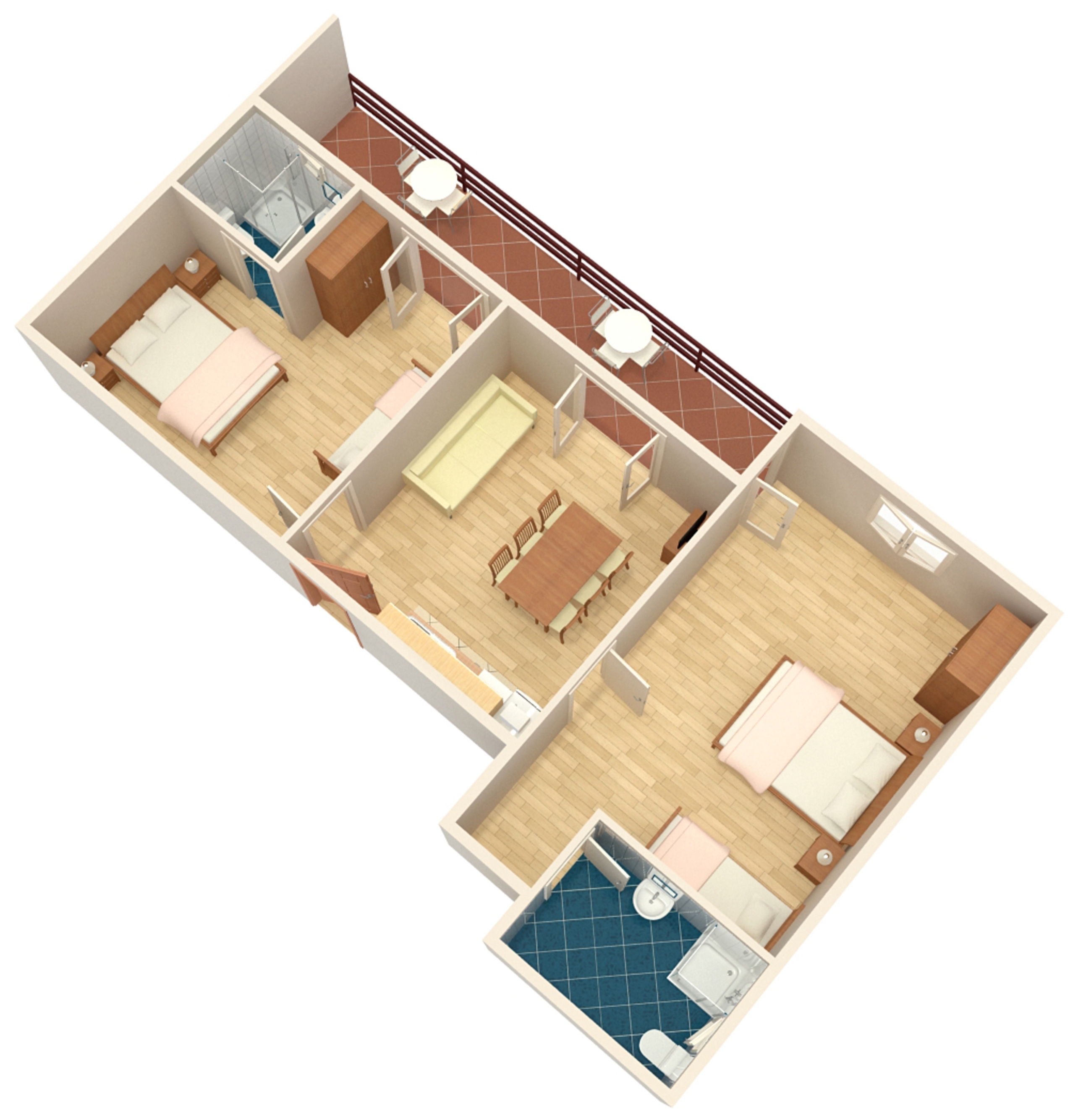 Two bedroom apartment with terrace and sea view Duće, Omiš  A-b
