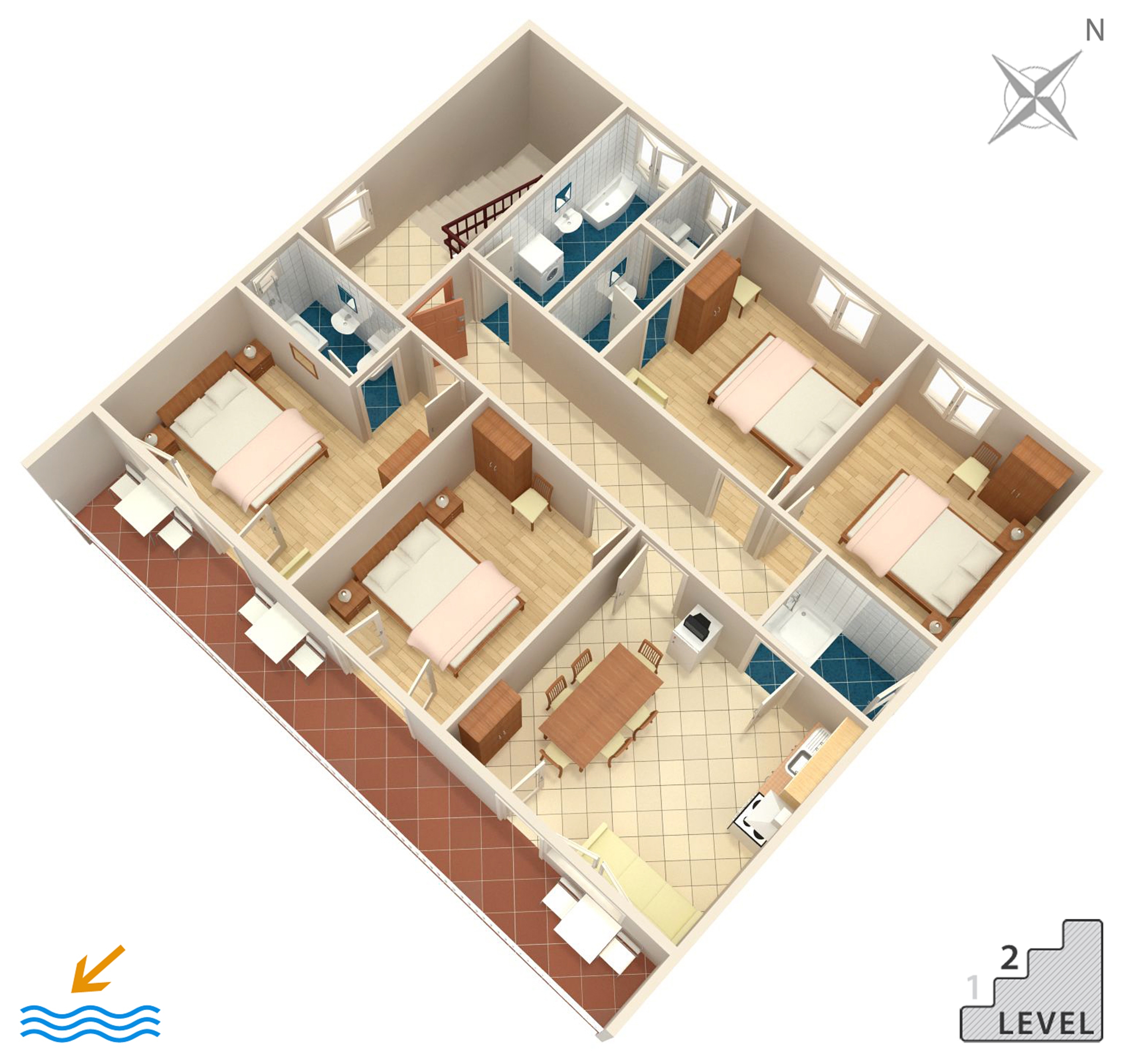 Four bedroom apartment with terrace and sea view Duće, Omiš  A-a