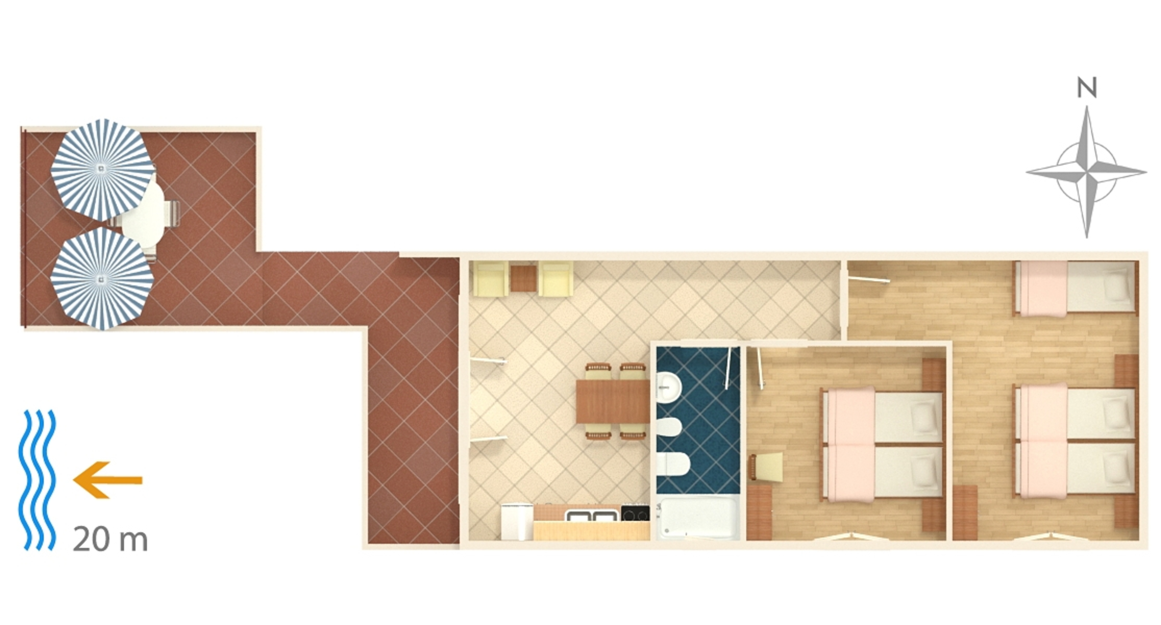 Two bedroom apartment near beach Luka Dubrava, Pelješac  A-a
