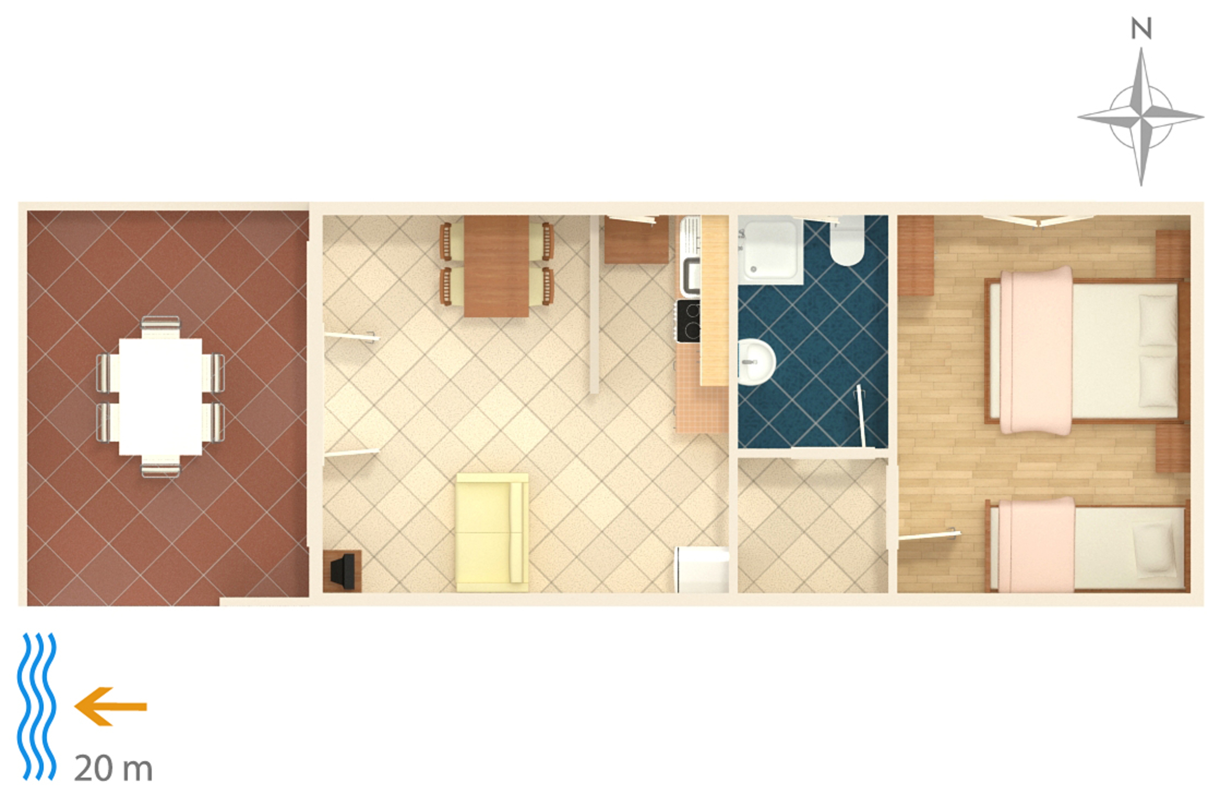 One bedroom apartment near beach Luka Dubrava, Pelješac  A-b