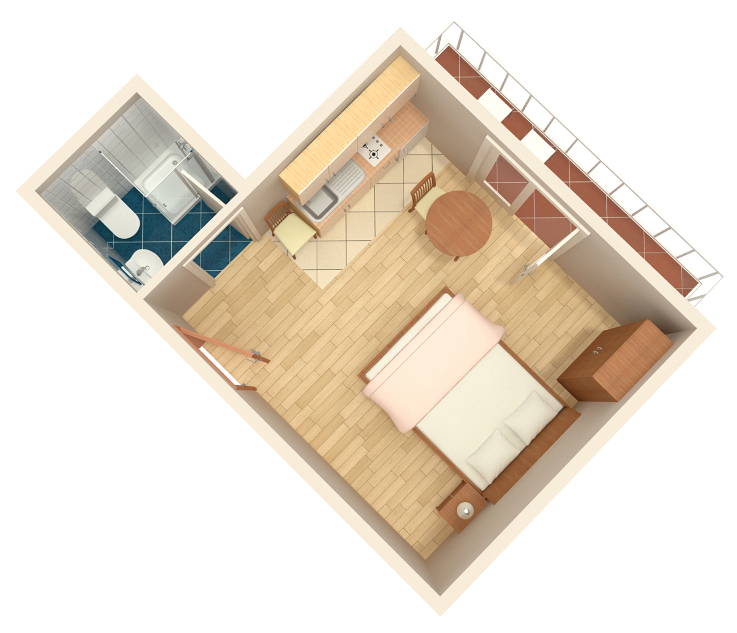 Studio flat with balcony and sea view Bol, Brač  AS-a