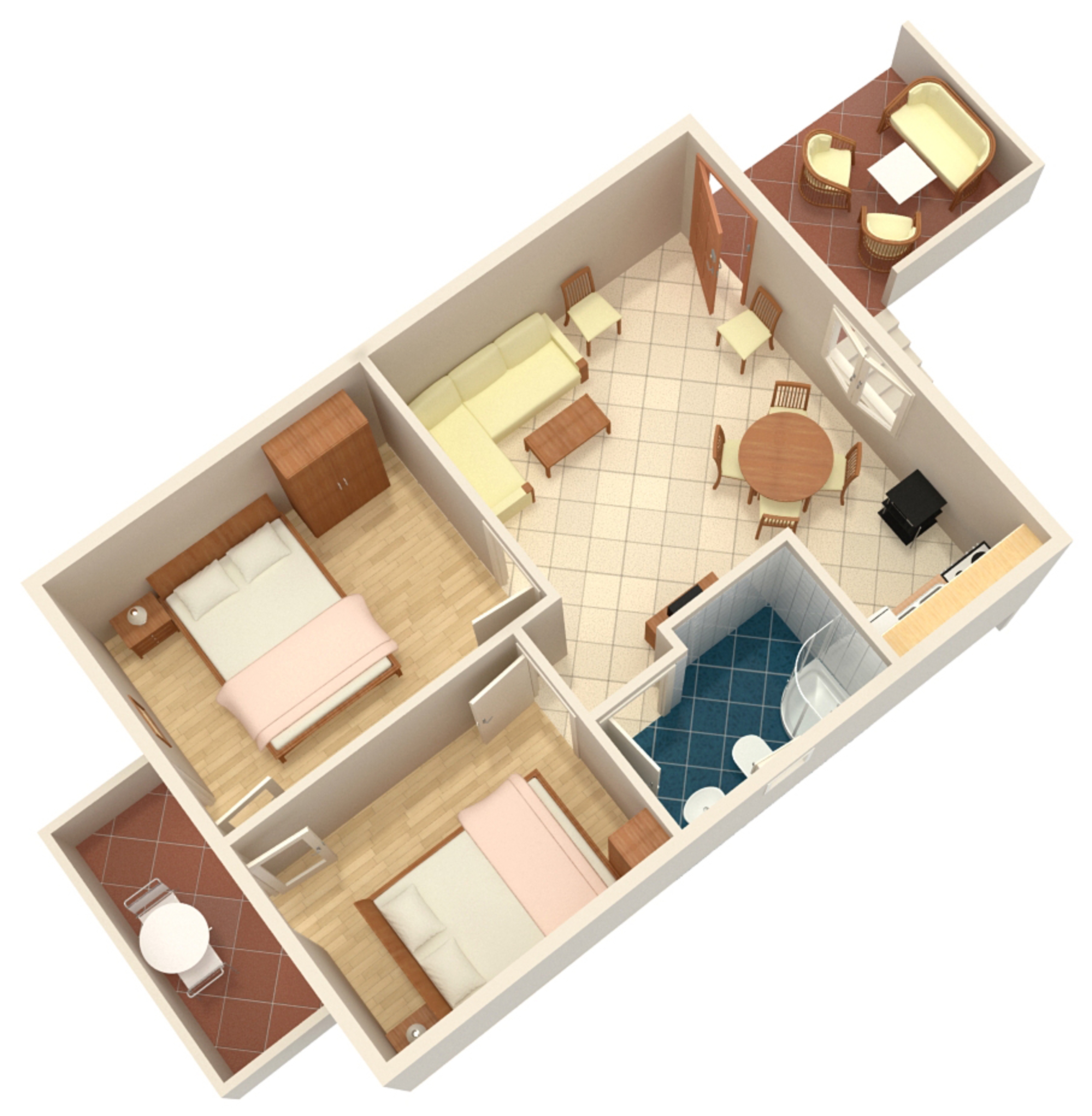 Two bedroom apartment with balcony Rogoznica  A-b