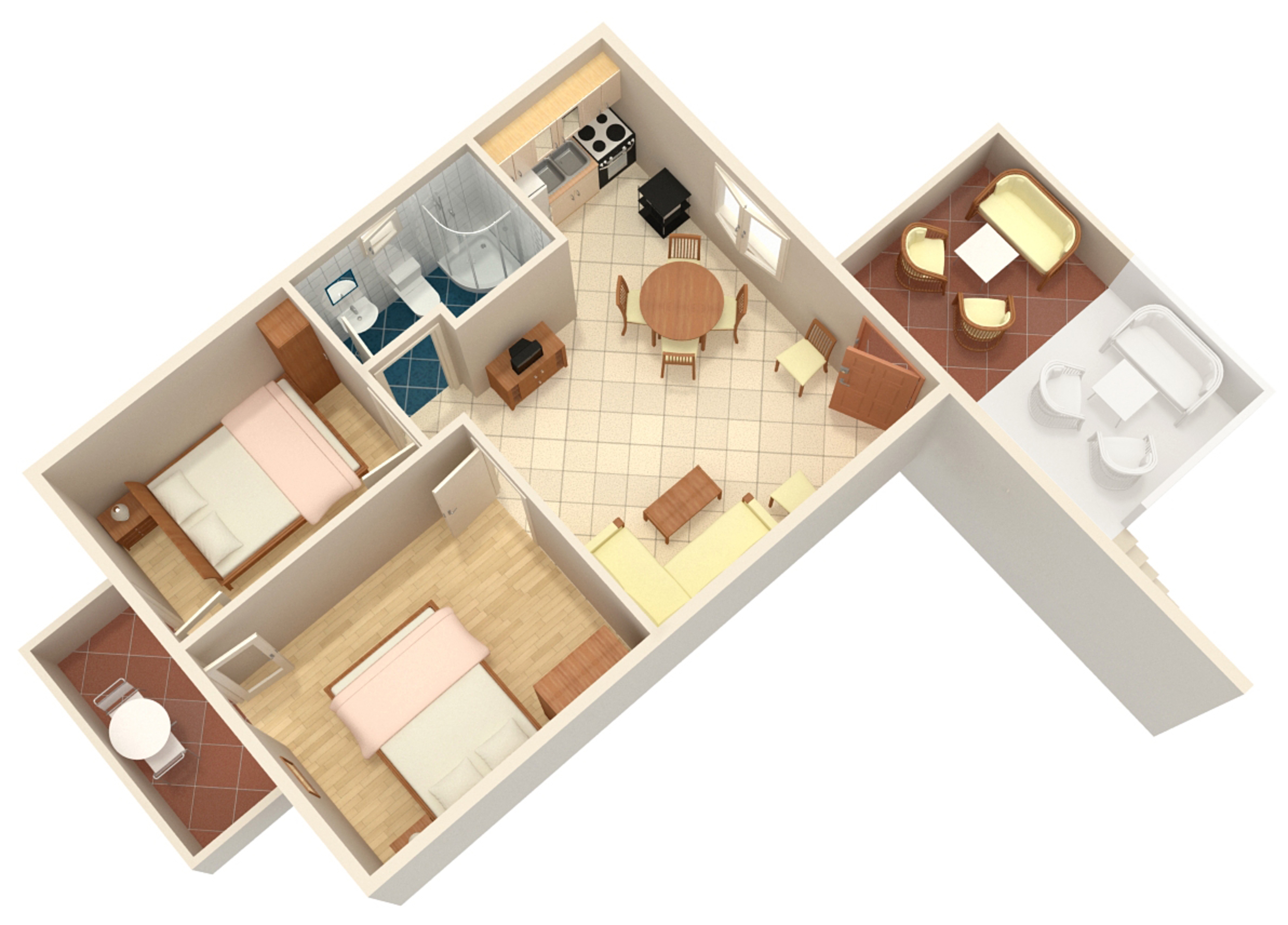 Two bedroom apartment with balcony Rogoznica  A-c
