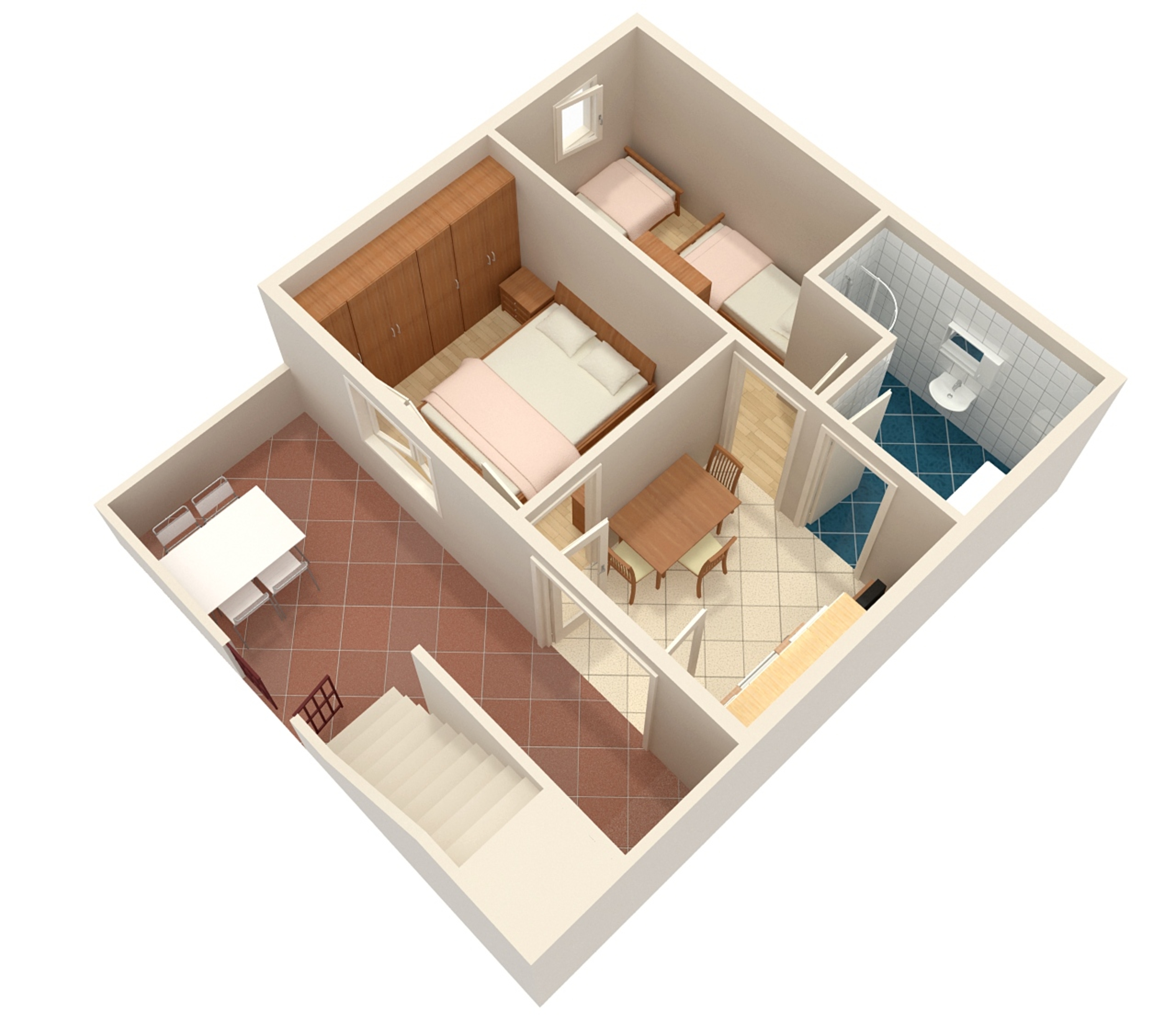 Two bedroom apartment with terrace and sea view Postira, Brač  A-b