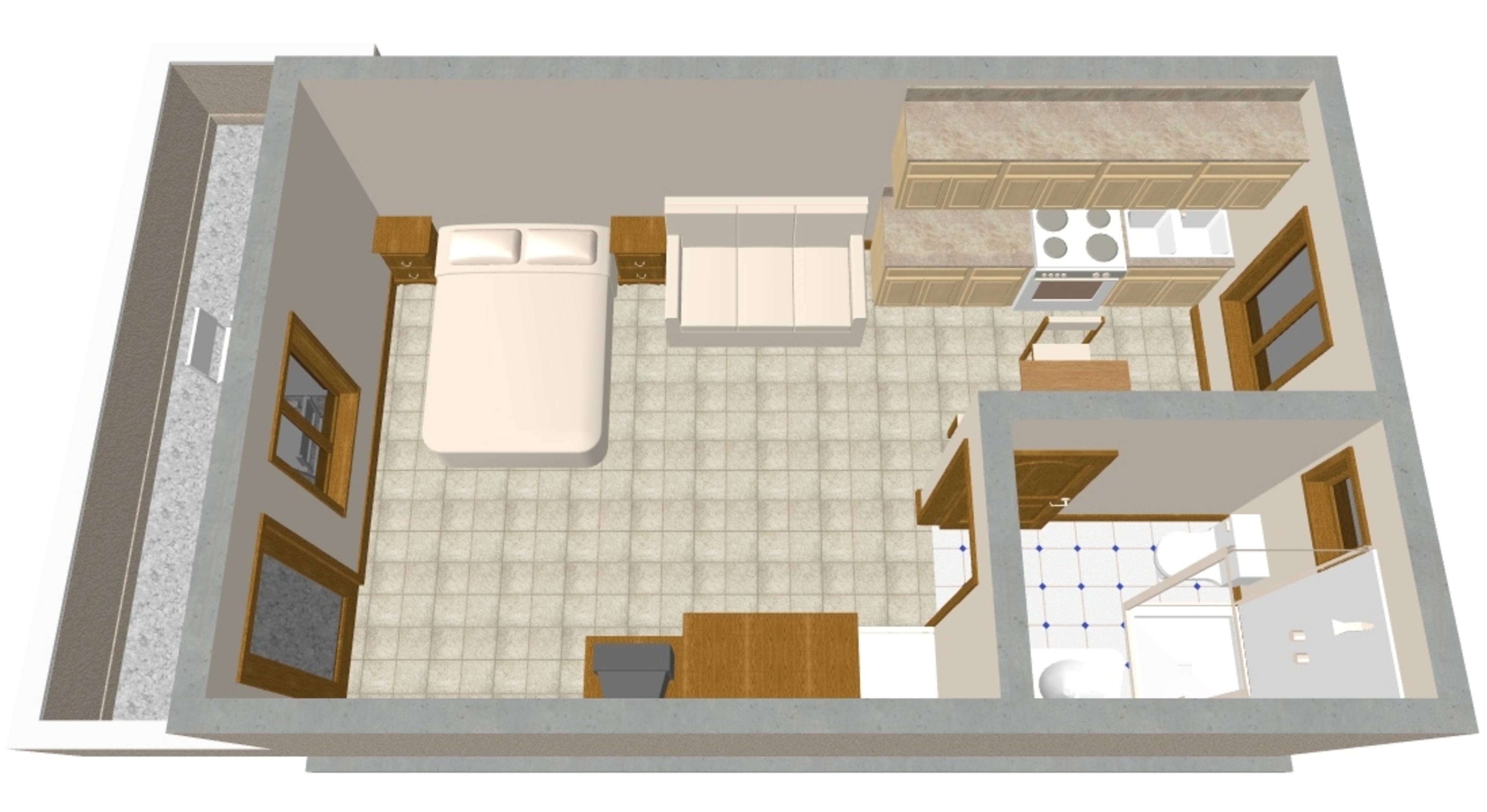 Studio flat with terrace Nin, Zadar  AS-a