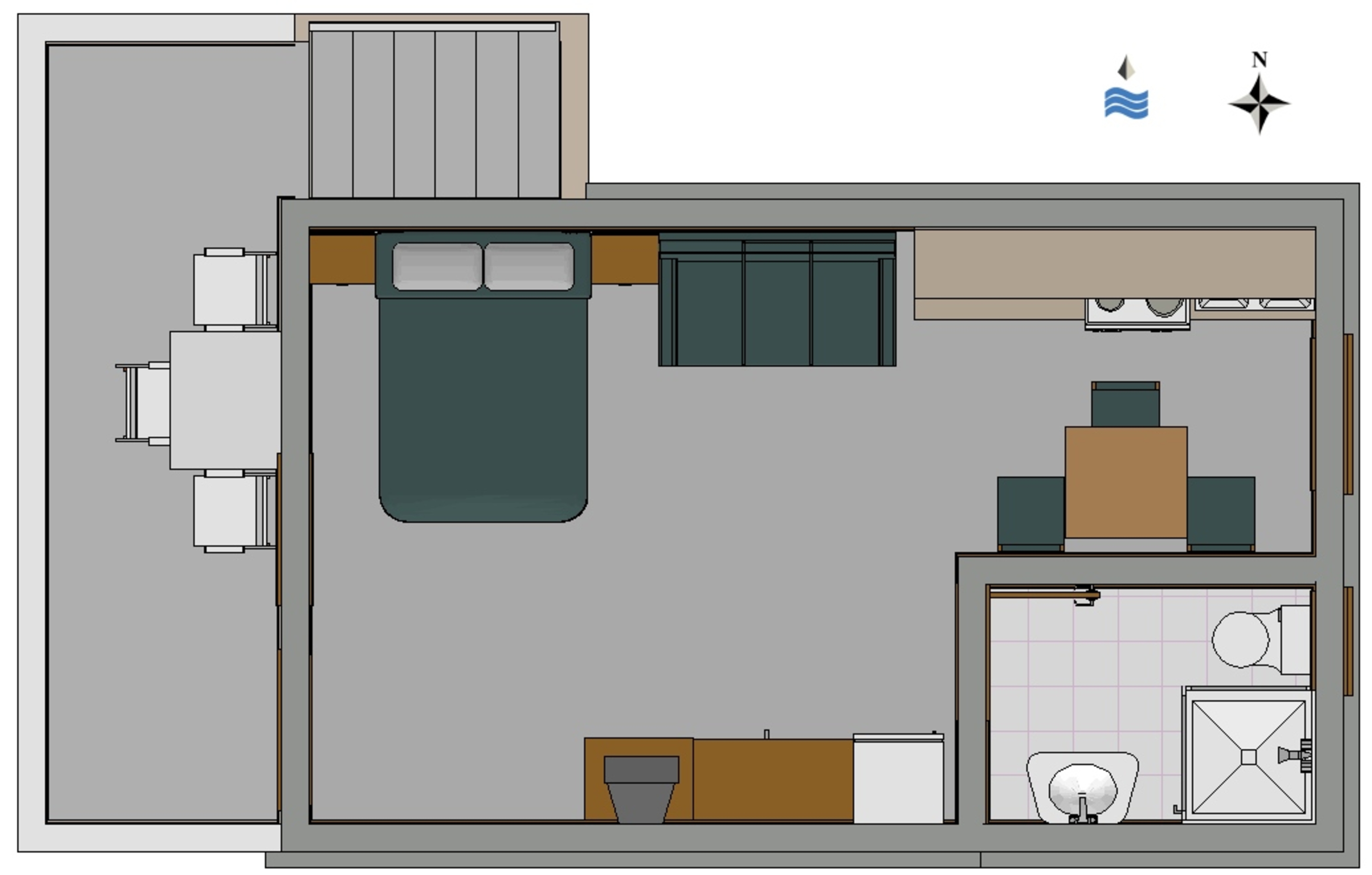 Studio flat with terrace Nin, Zadar  AS-a