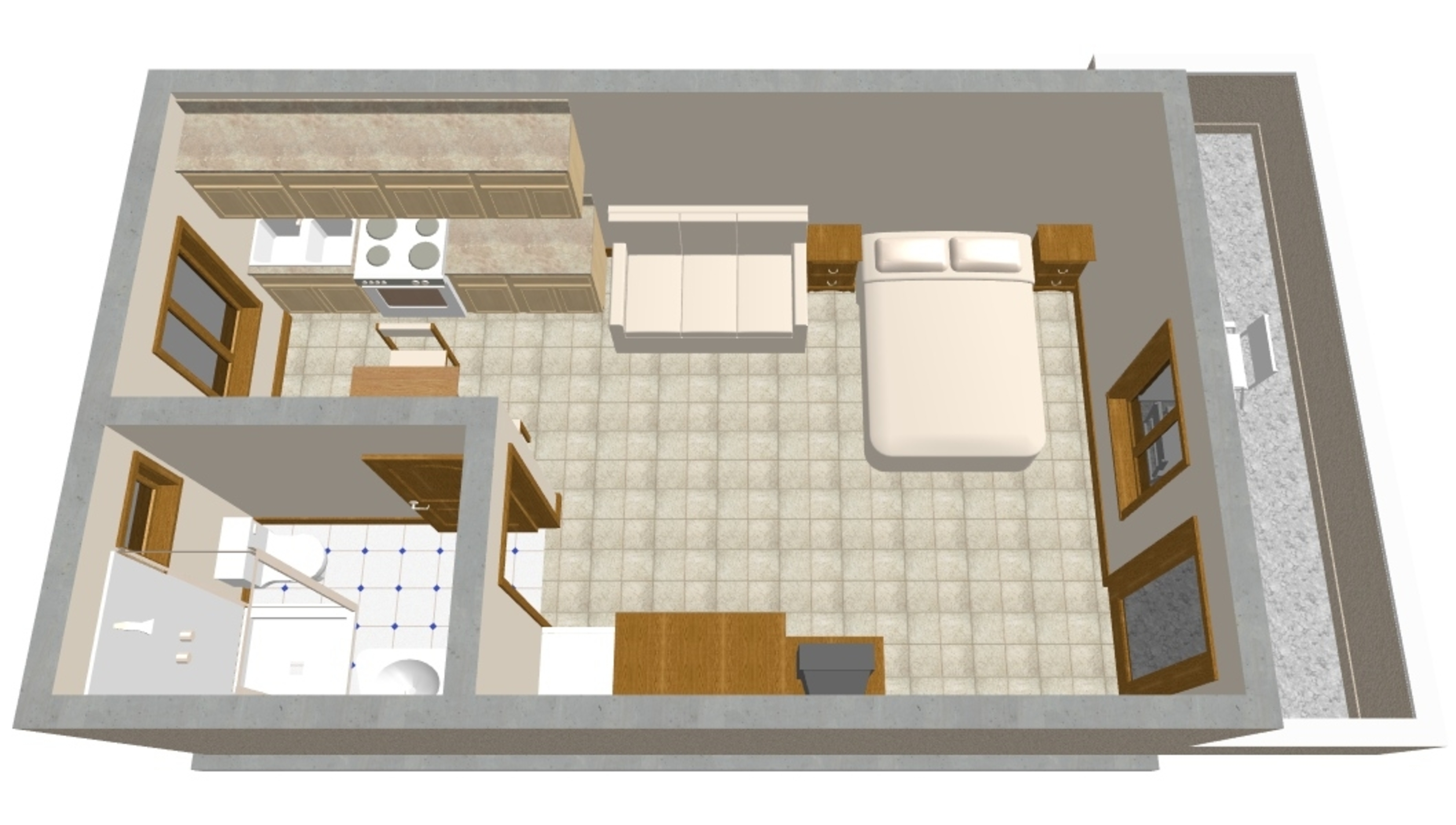 Studio flat with terrace Nin, Zadar  AS-b