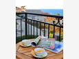Postira, Balcony in the apartment, with a sea view and WiFi.